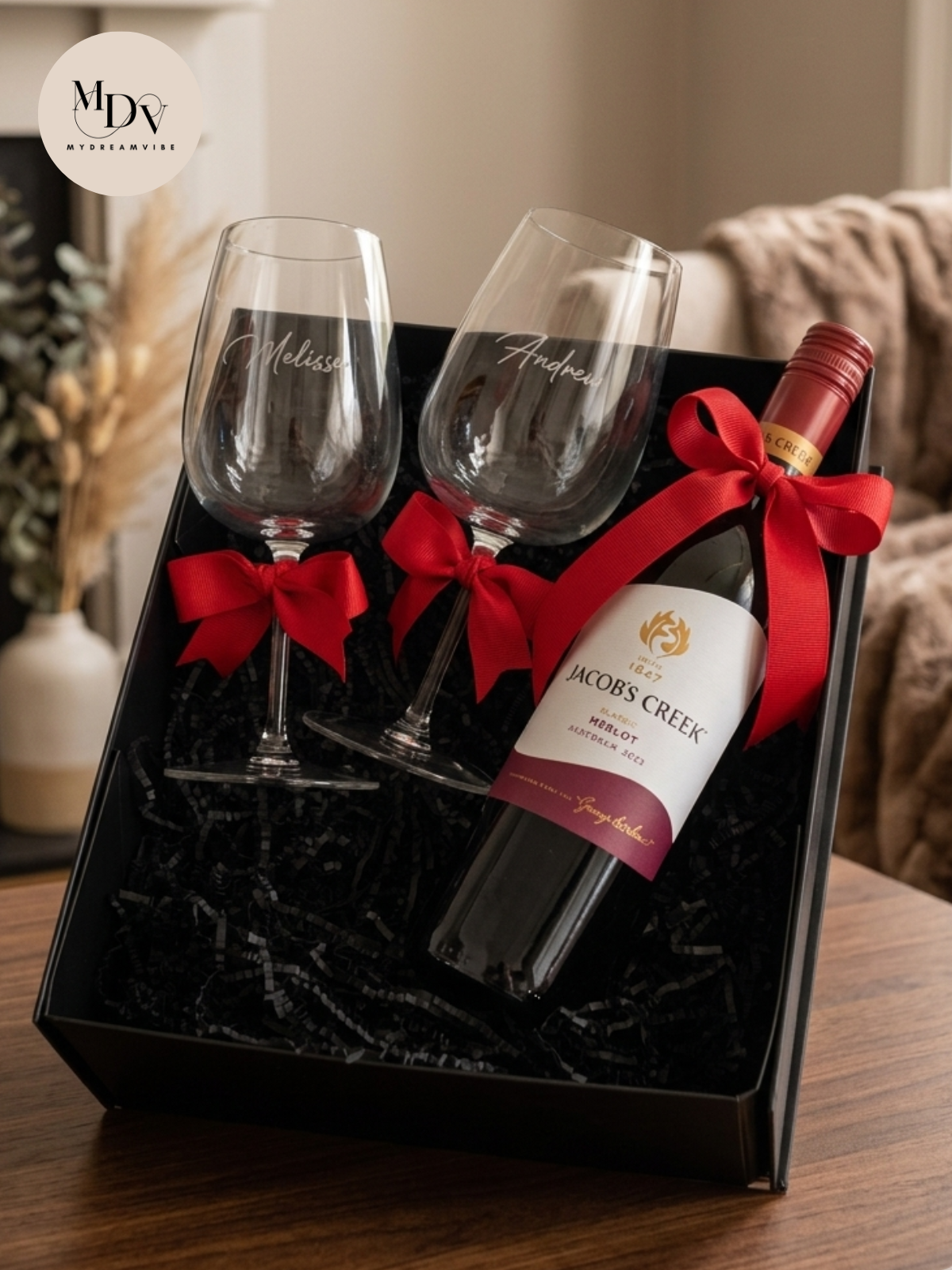The Signature Toast — Engraved Wine Glass with Full 750ml Wine Bottle | Free Fixed Date Delivery