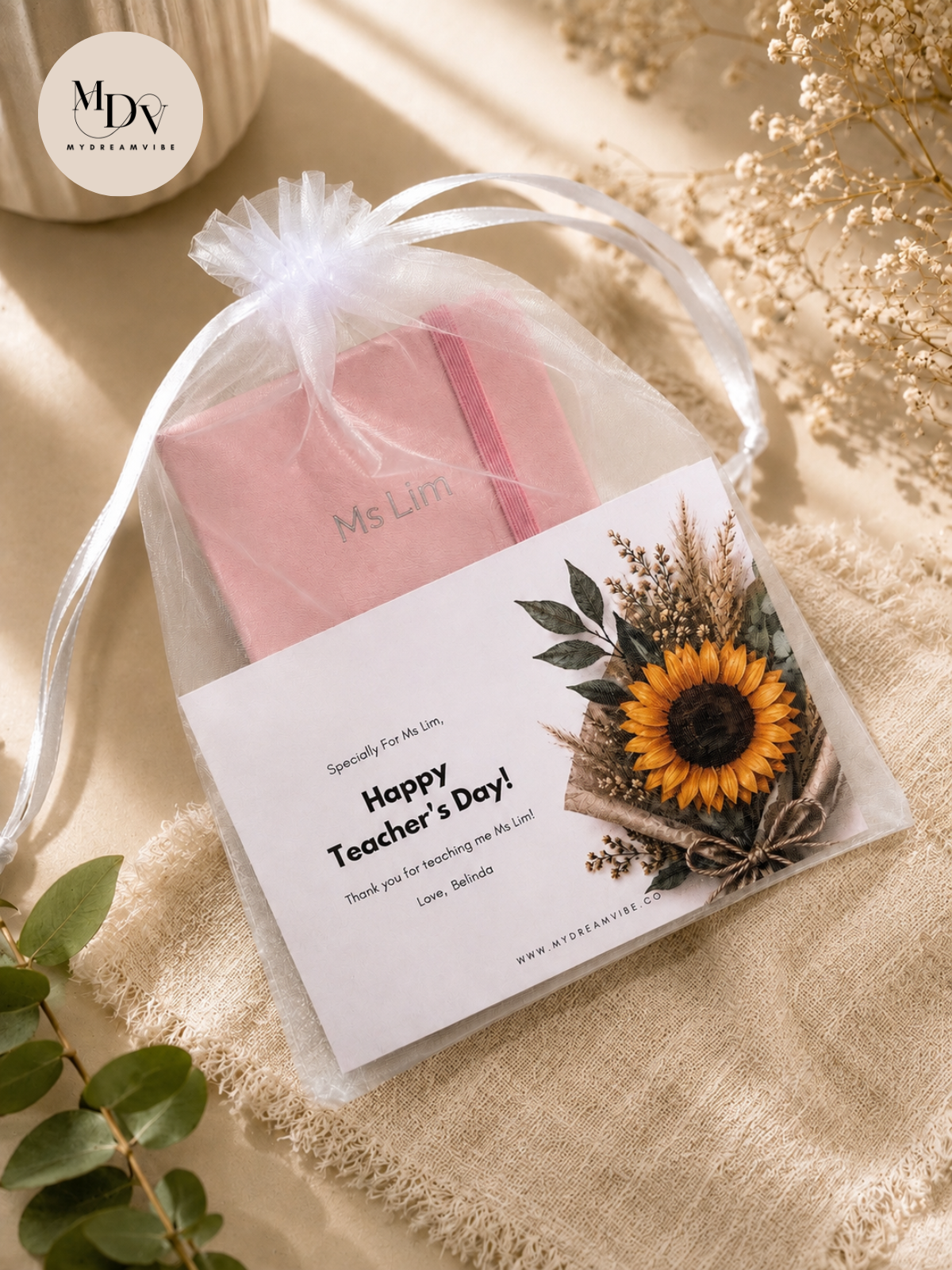 Thoughtful Notes — A6 Personalised PU Leather Notebook