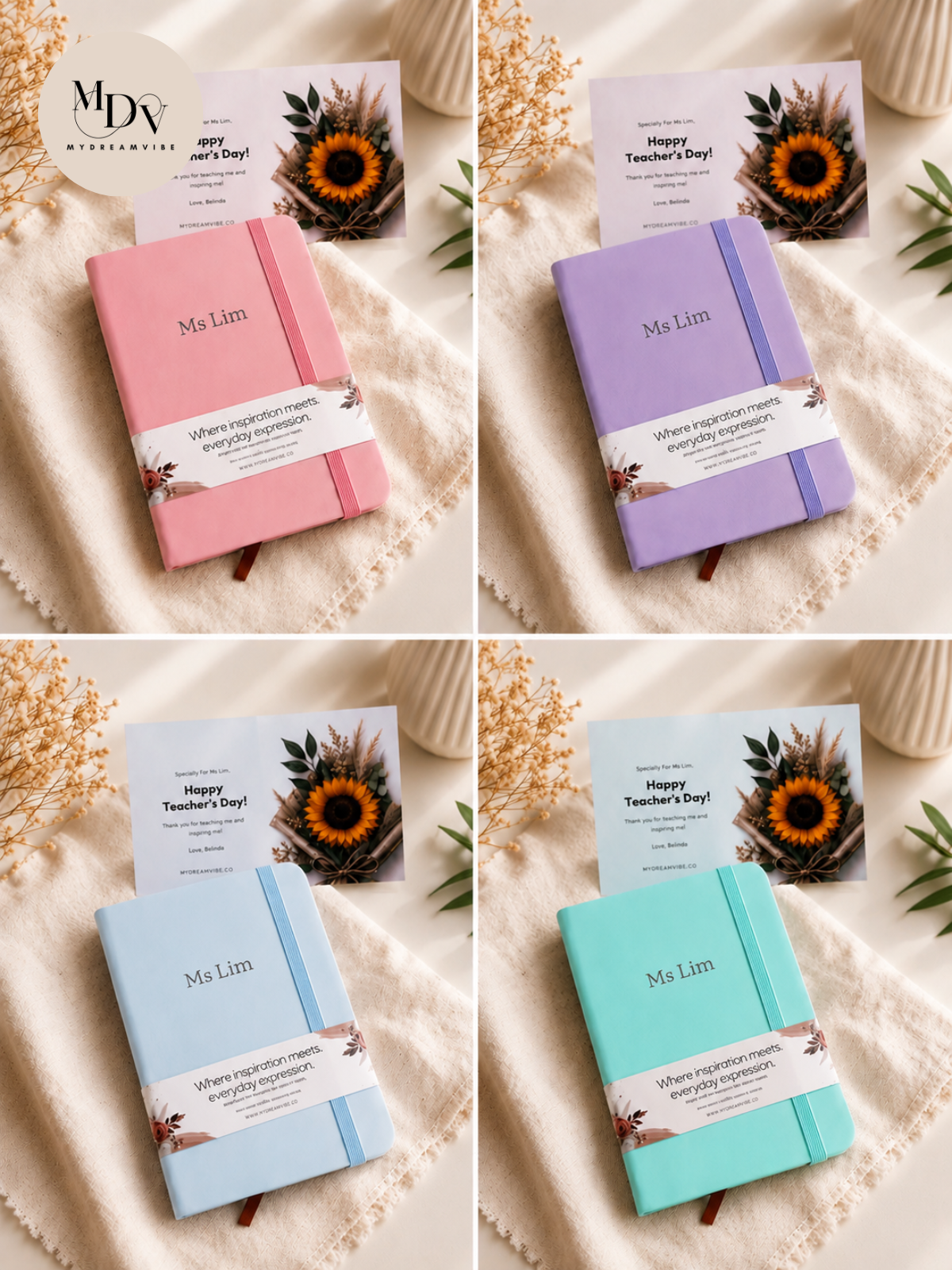 Thoughtful Notes — A6 Personalised PU Leather Notebook