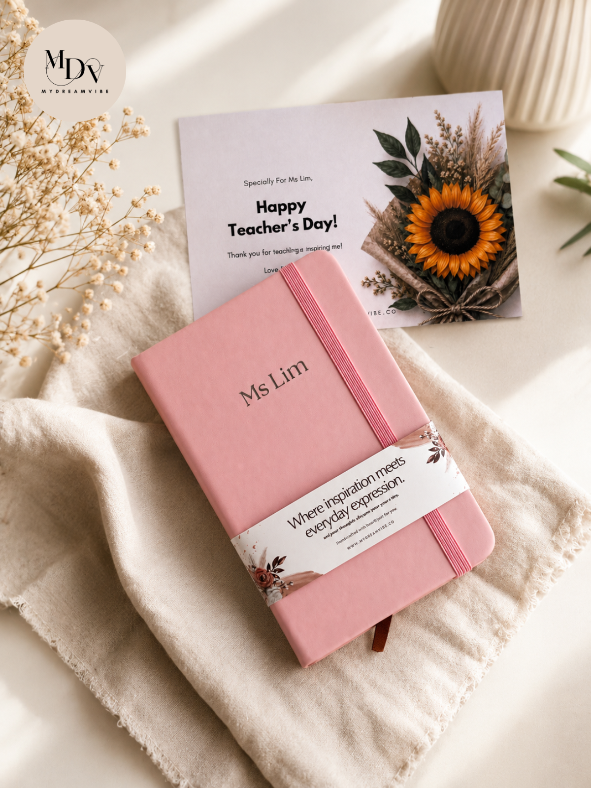 Thoughtful Notes — A6 Personalised PU Leather Notebook
