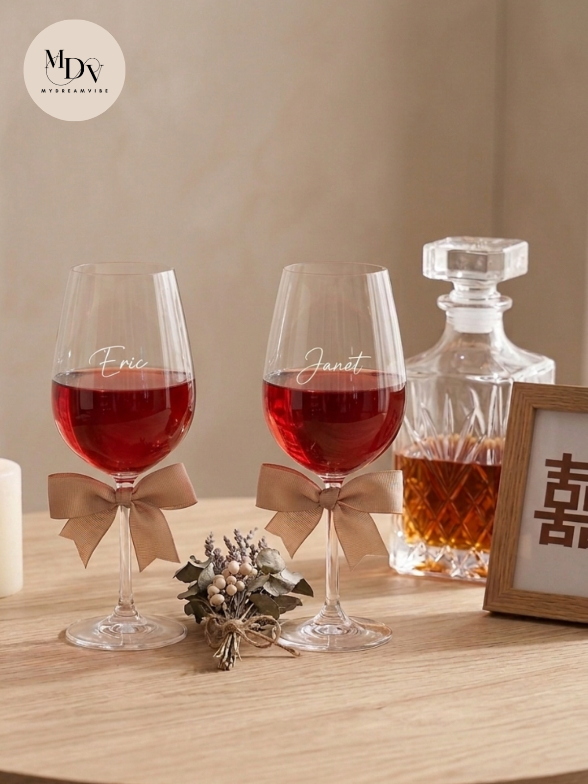 Timeless Toast — Engraved Wine Glass Set in Wooden Box