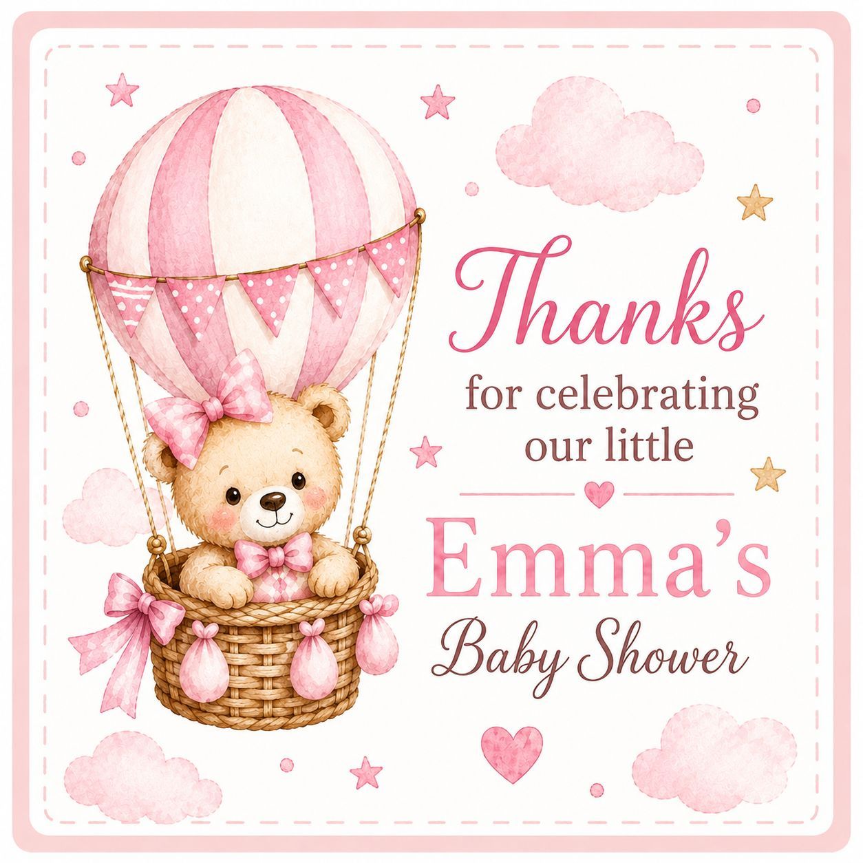 Personalised Honey Jar Baby Girl Shower Favours – Sweet Keepsake Gift (Min. 20 QTY) 