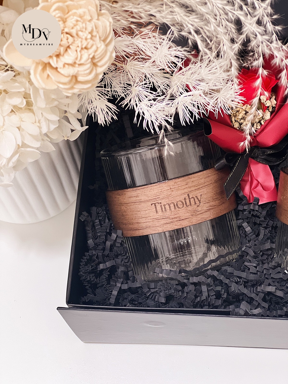 [COUPLE ANNIVERSARY GIFT SET] : Cheers to Forever - Engraved Drinking Glass