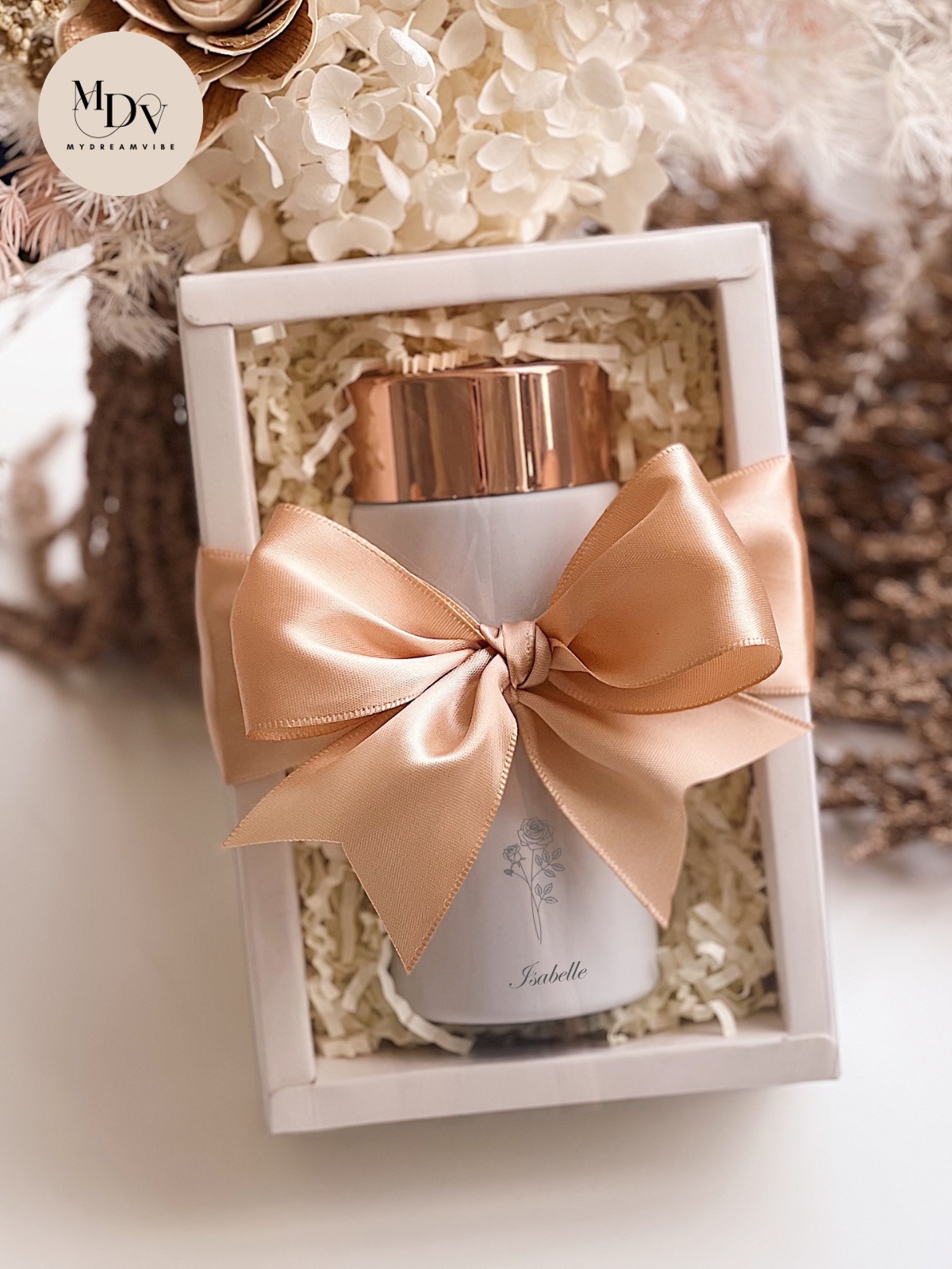 200ml Double Wall Stainless Steel Engraved Flask with Strainer  - WHITE