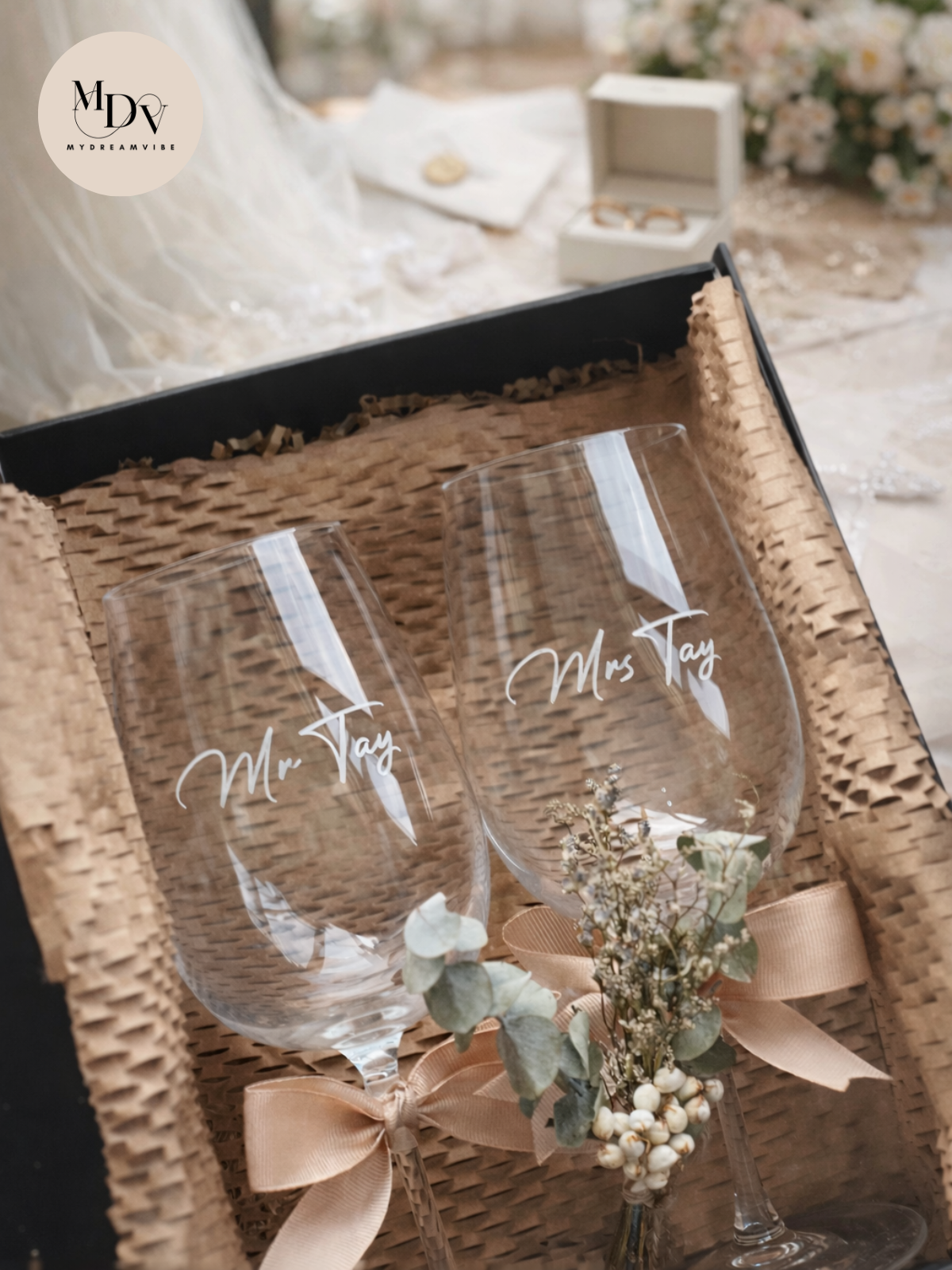 Timeless Toast – Personalised 490ml Wine Glass Gift Set