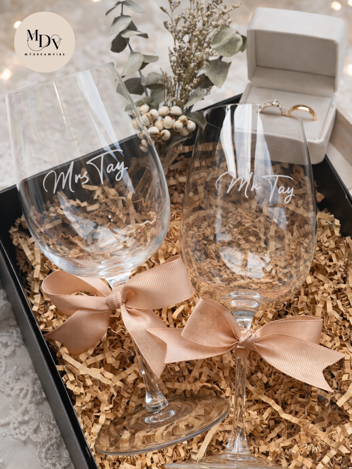 Timeless Toast – Personalised 490ml Wine Glass Gift Set