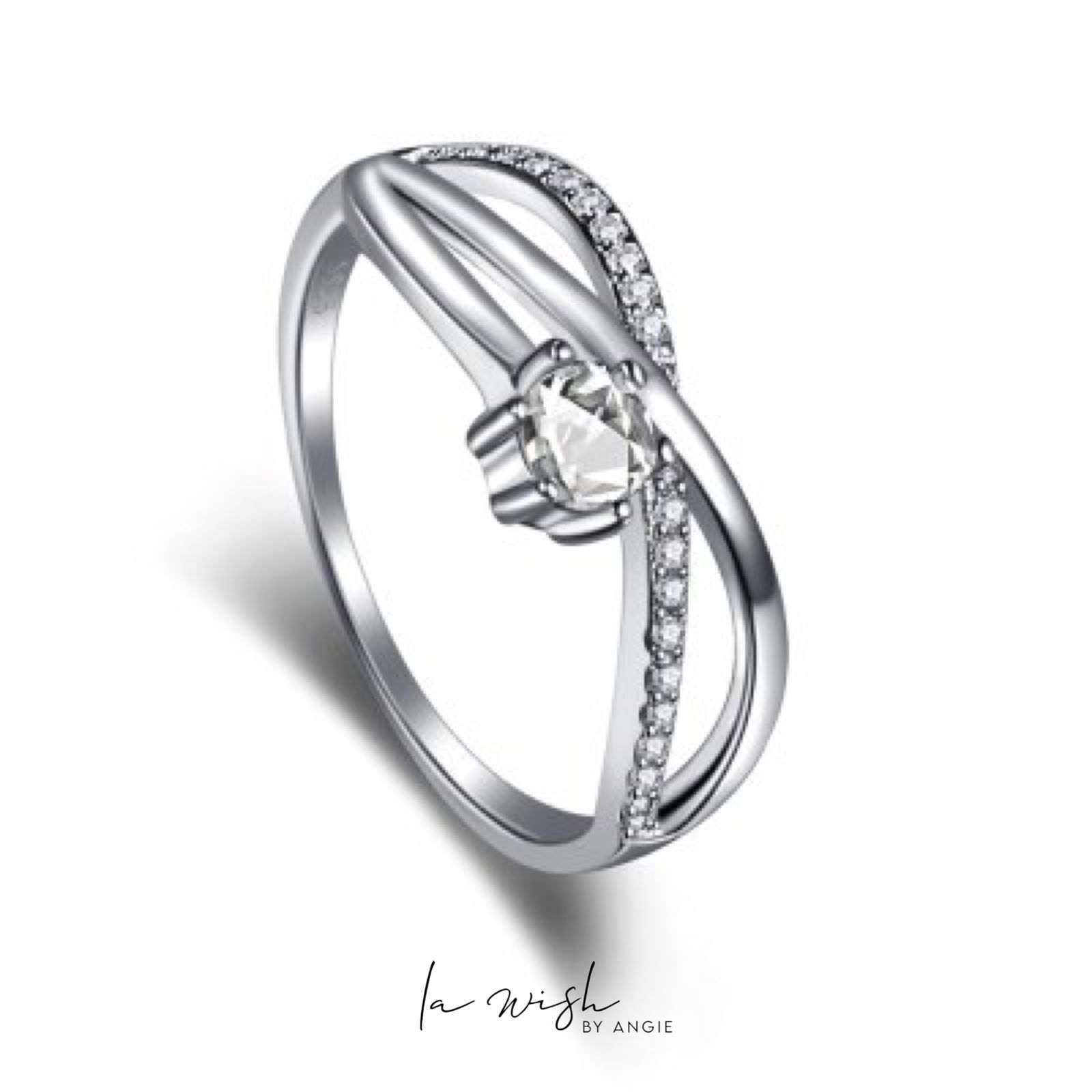La Wish By Angie Looping Crossover Ring
