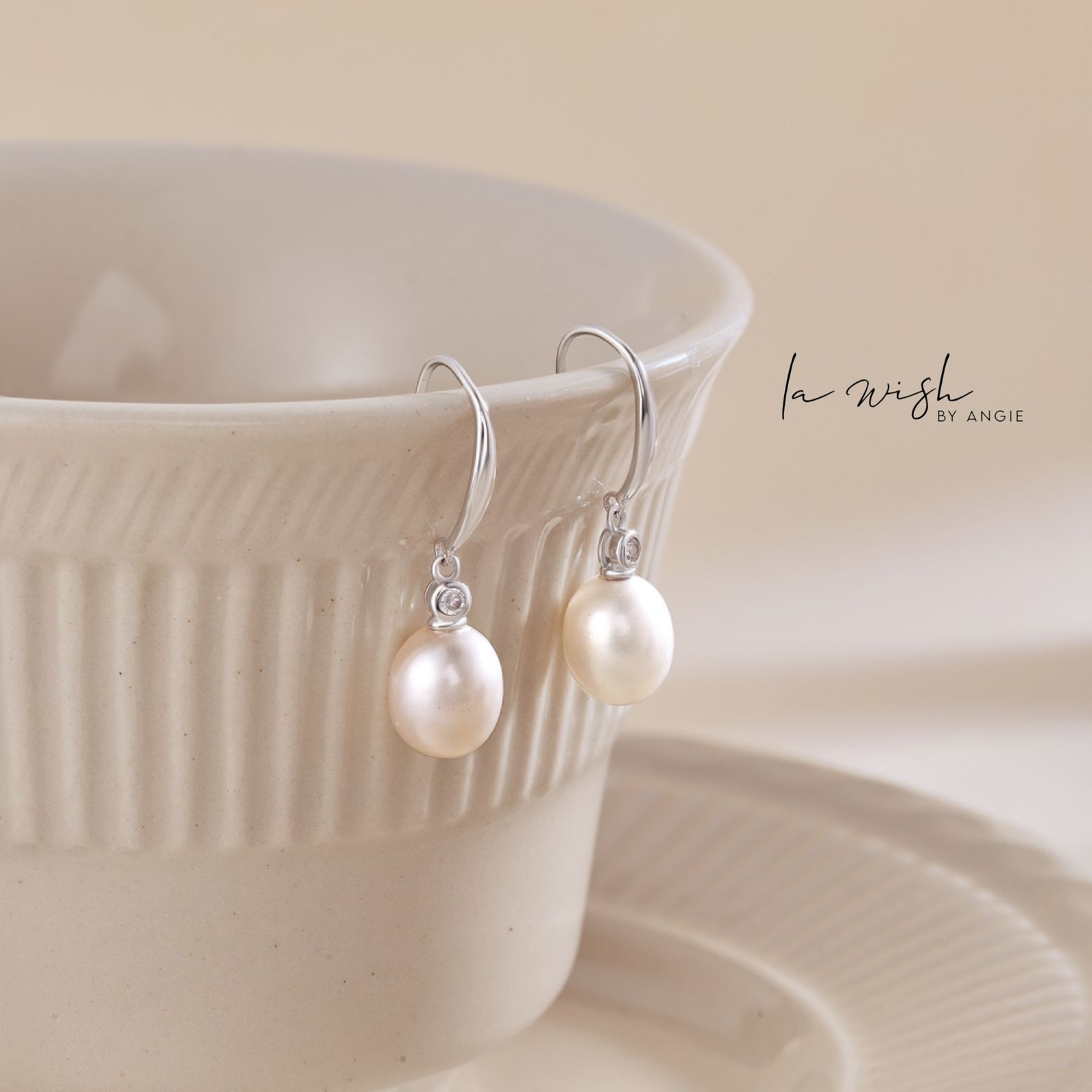 La Wish By Angie Cassie Pearl Dangle Earrings