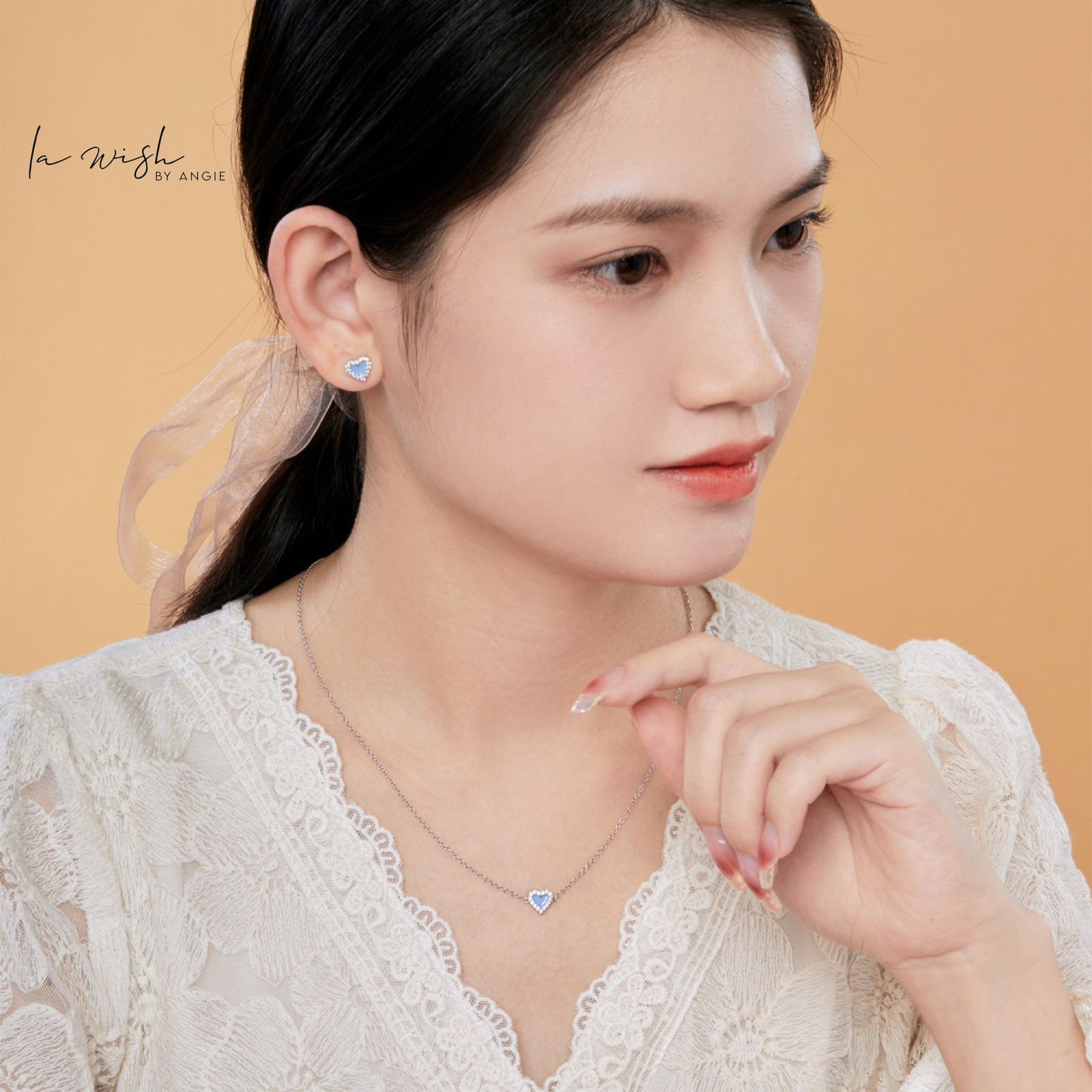 La Wish By Angie Enamel Love Sparkles Earrings