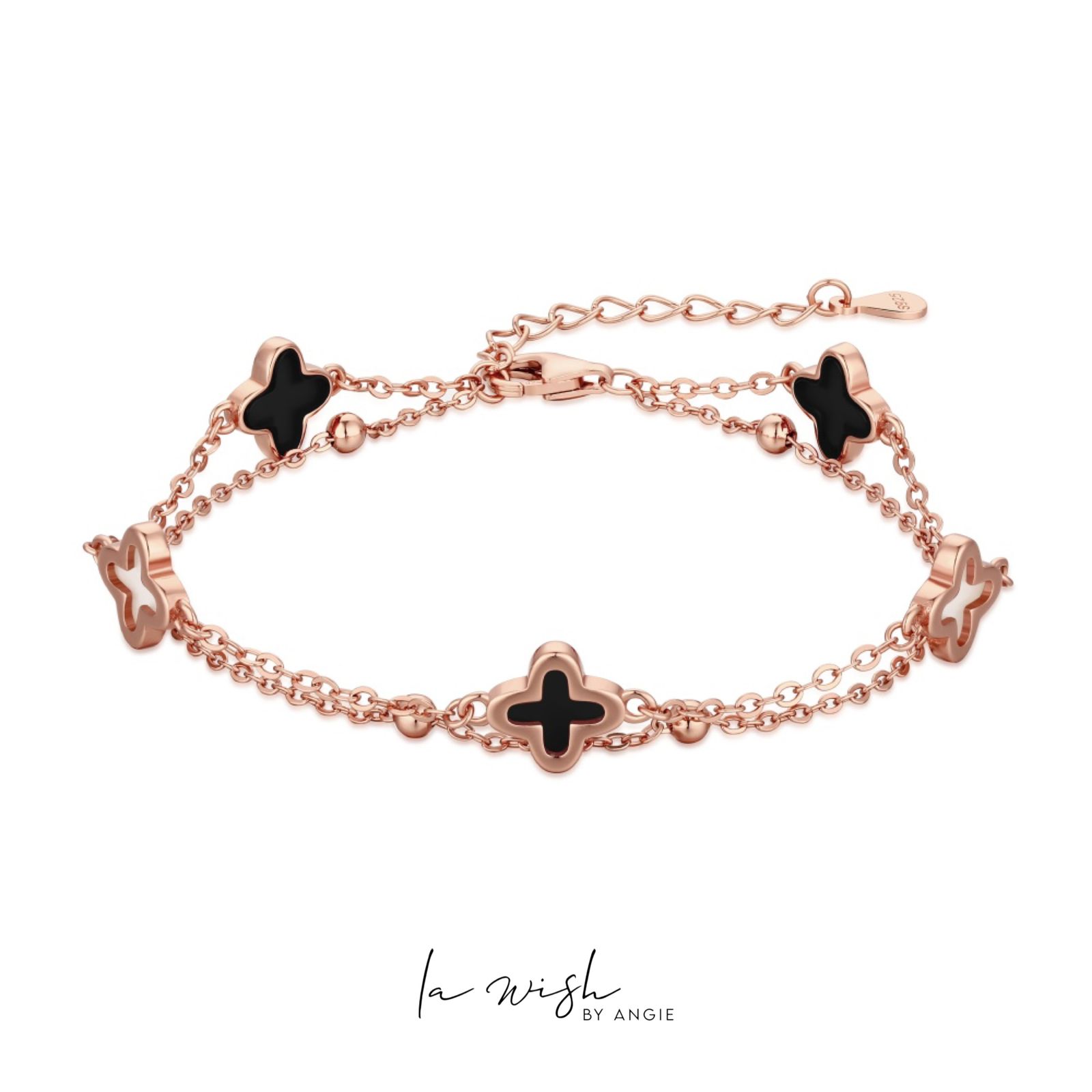 La Wish By Angie Five Leaf Clover Duo Bracelet