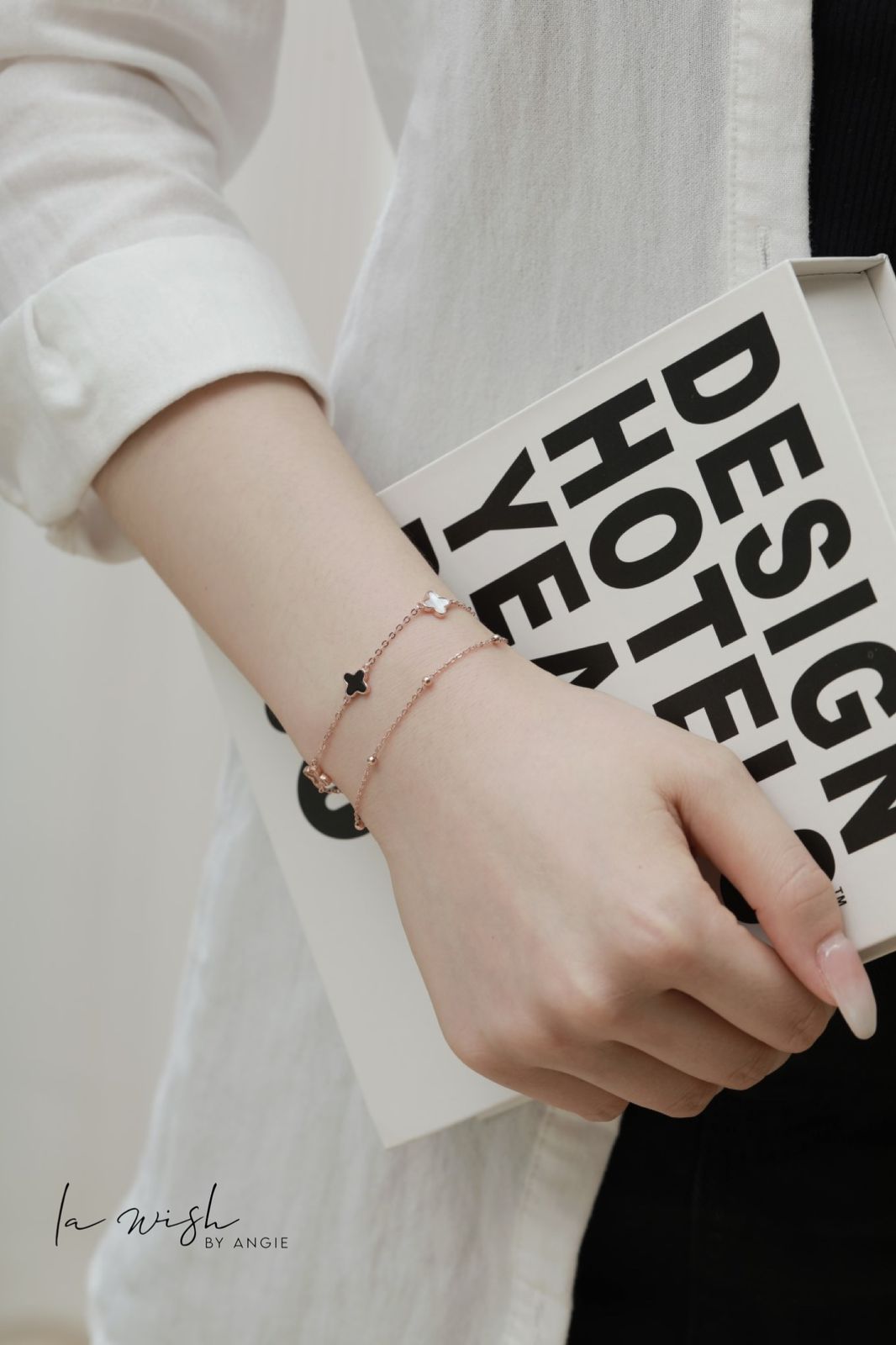 La Wish By Angie Five Leaf Clover Duo Bracelet