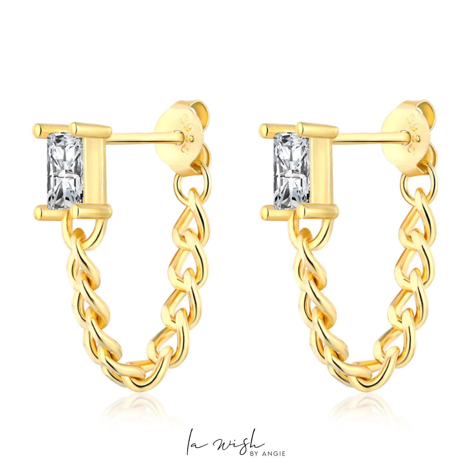 La Wish By Angie Swirl Chain Earrings