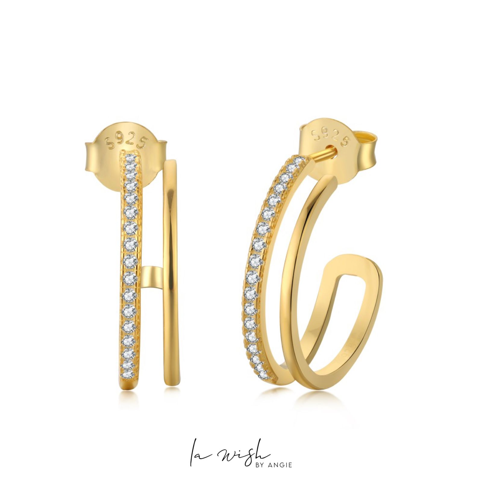 La Wish By Angie Open Huggie Hoop Earrings