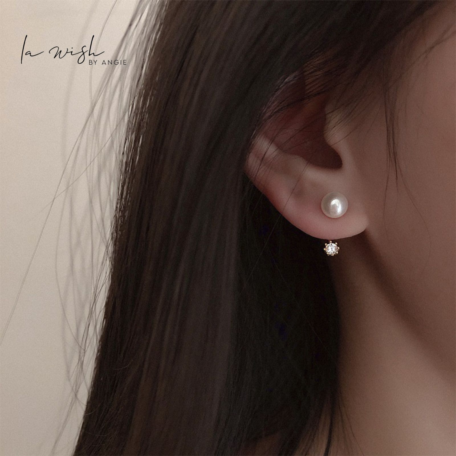 La Wish By Angie Glamour Pearl Gem Drop Earrings