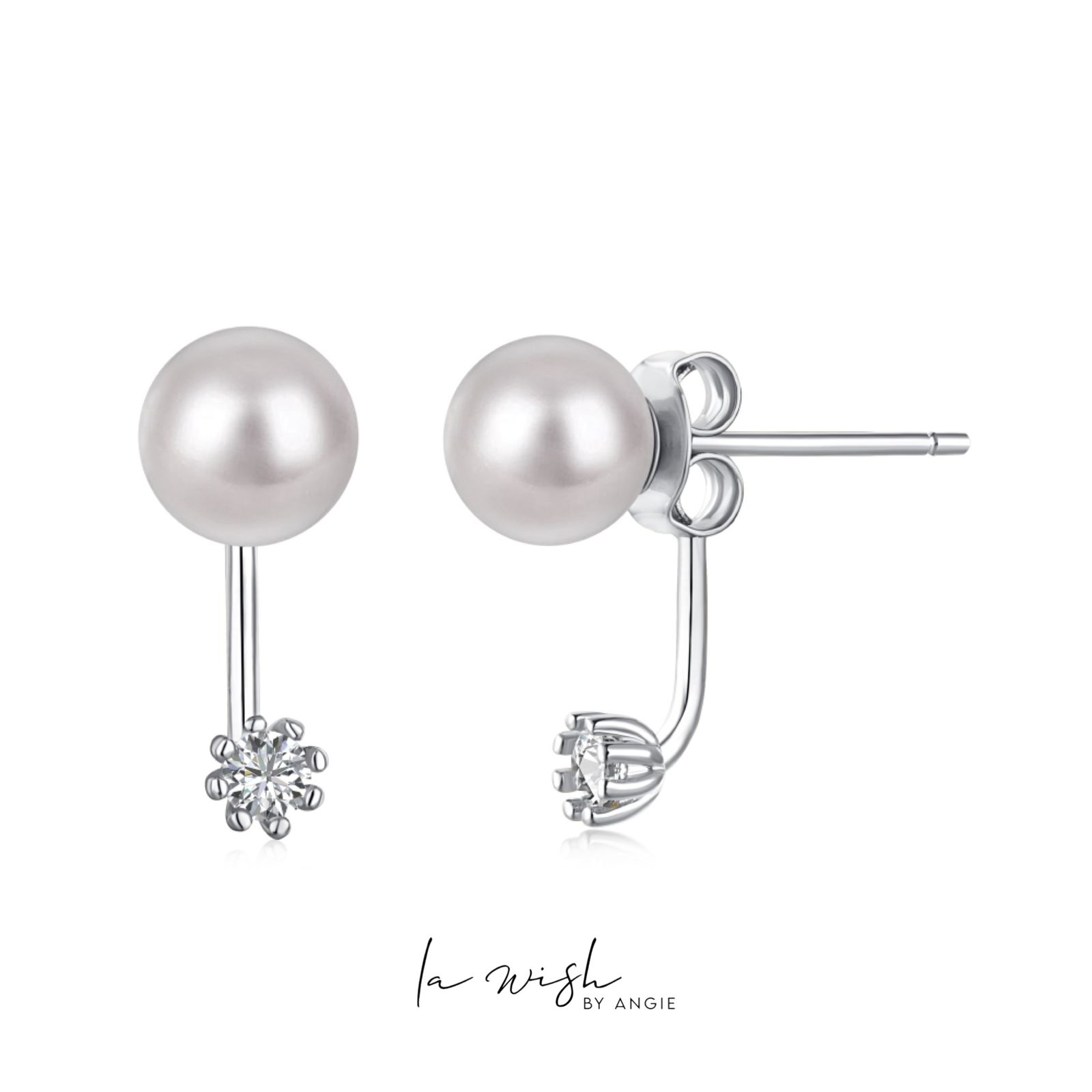 La Wish By Angie Glamour Pearl Gem Drop Earrings