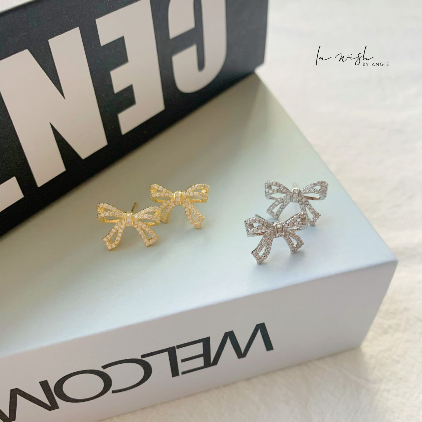 La Wish By Angie Pretty Bow Studs Earrings