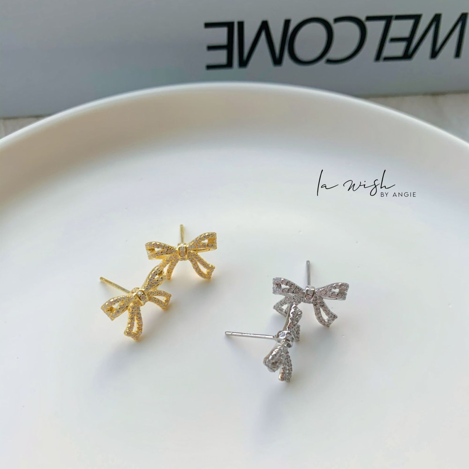 La Wish By Angie Pretty Bow Studs Earrings