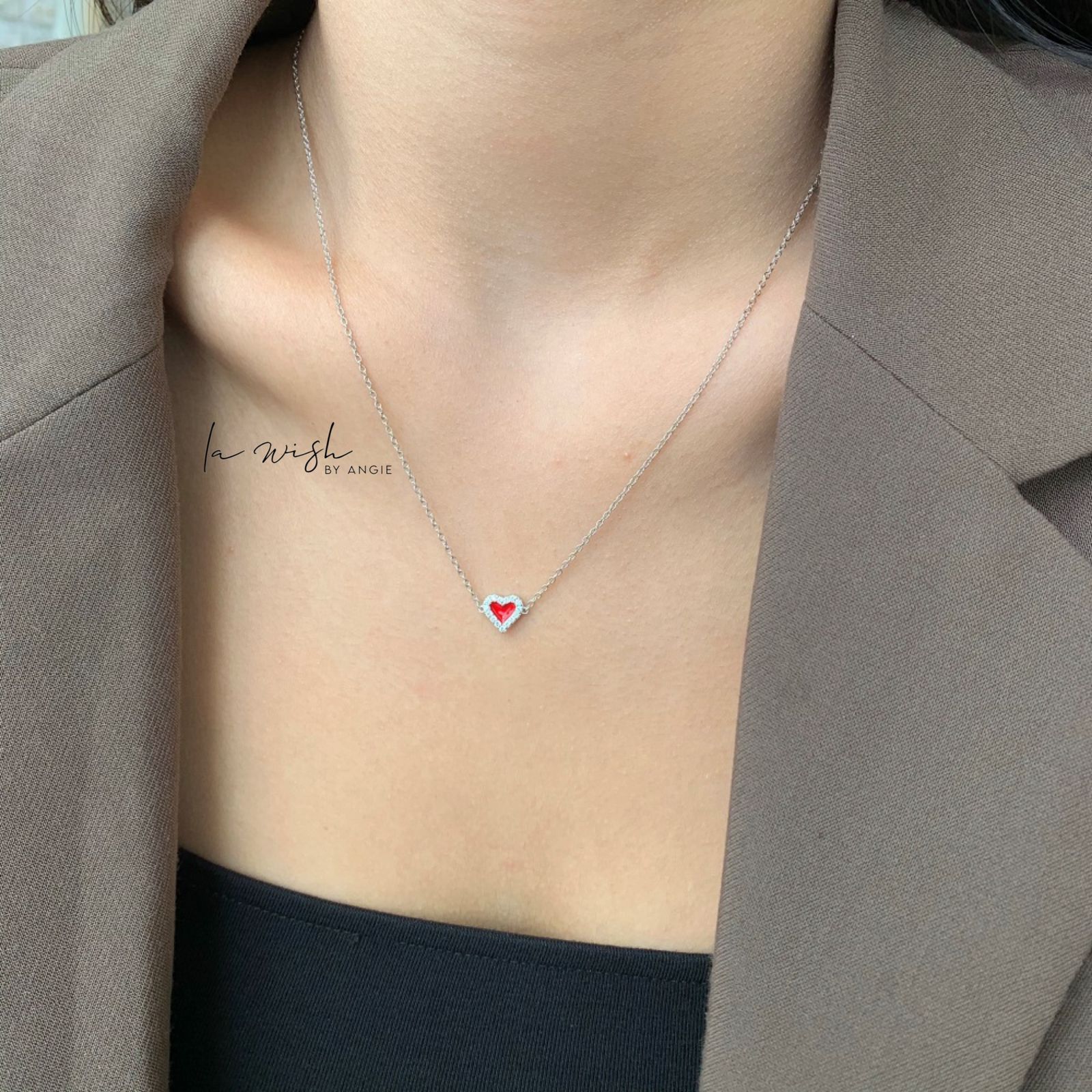 La Wish By Angie Enamel Love Sparkles Necklace