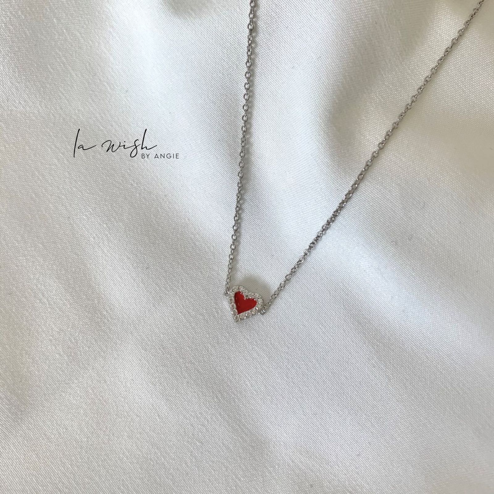 La Wish By Angie Enamel Love Sparkles Necklace