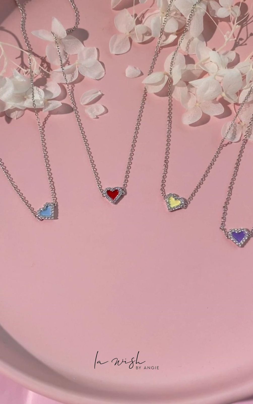 La Wish By Angie Enamel Love Sparkles Necklace