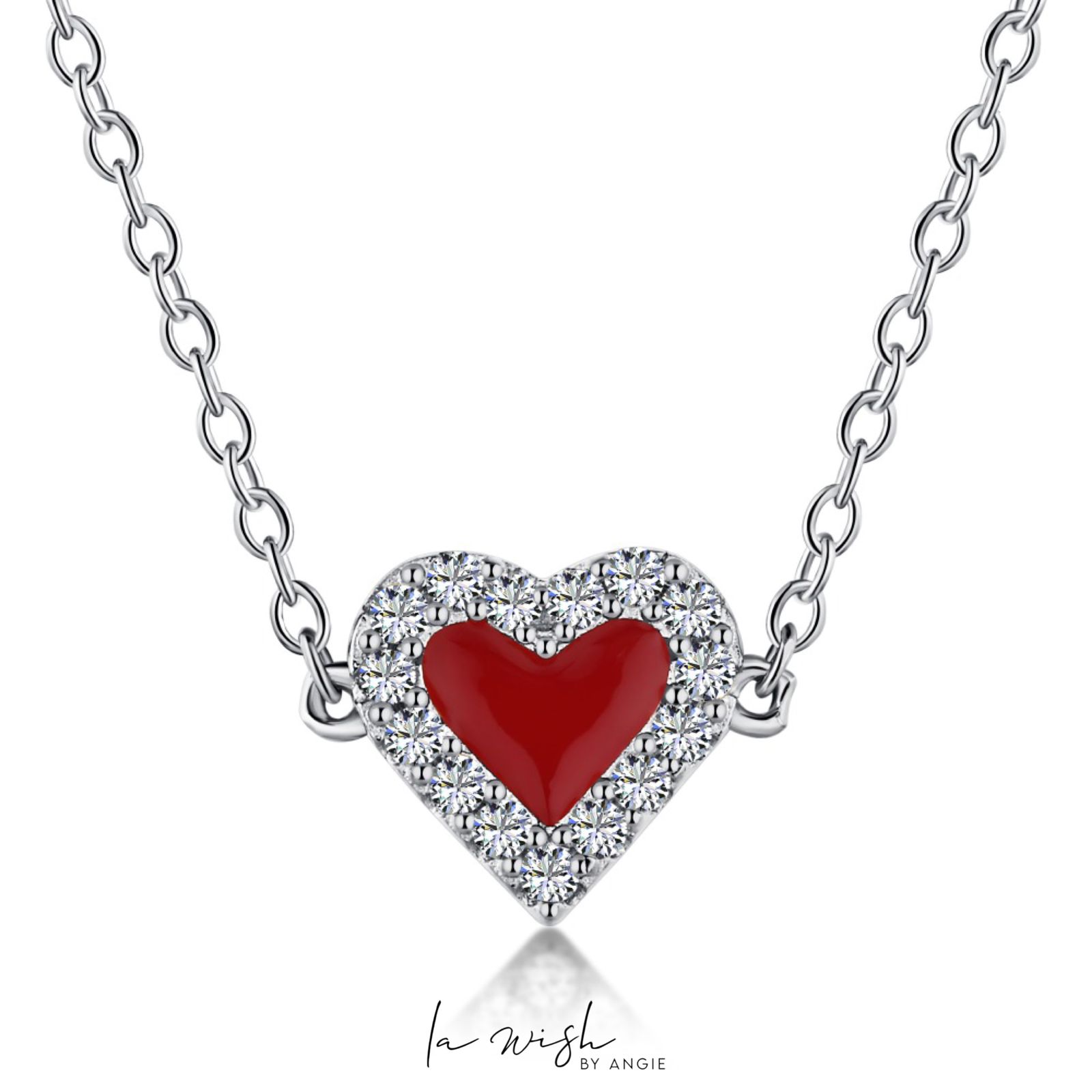 La Wish By Angie Enamel Love Sparkles Necklace