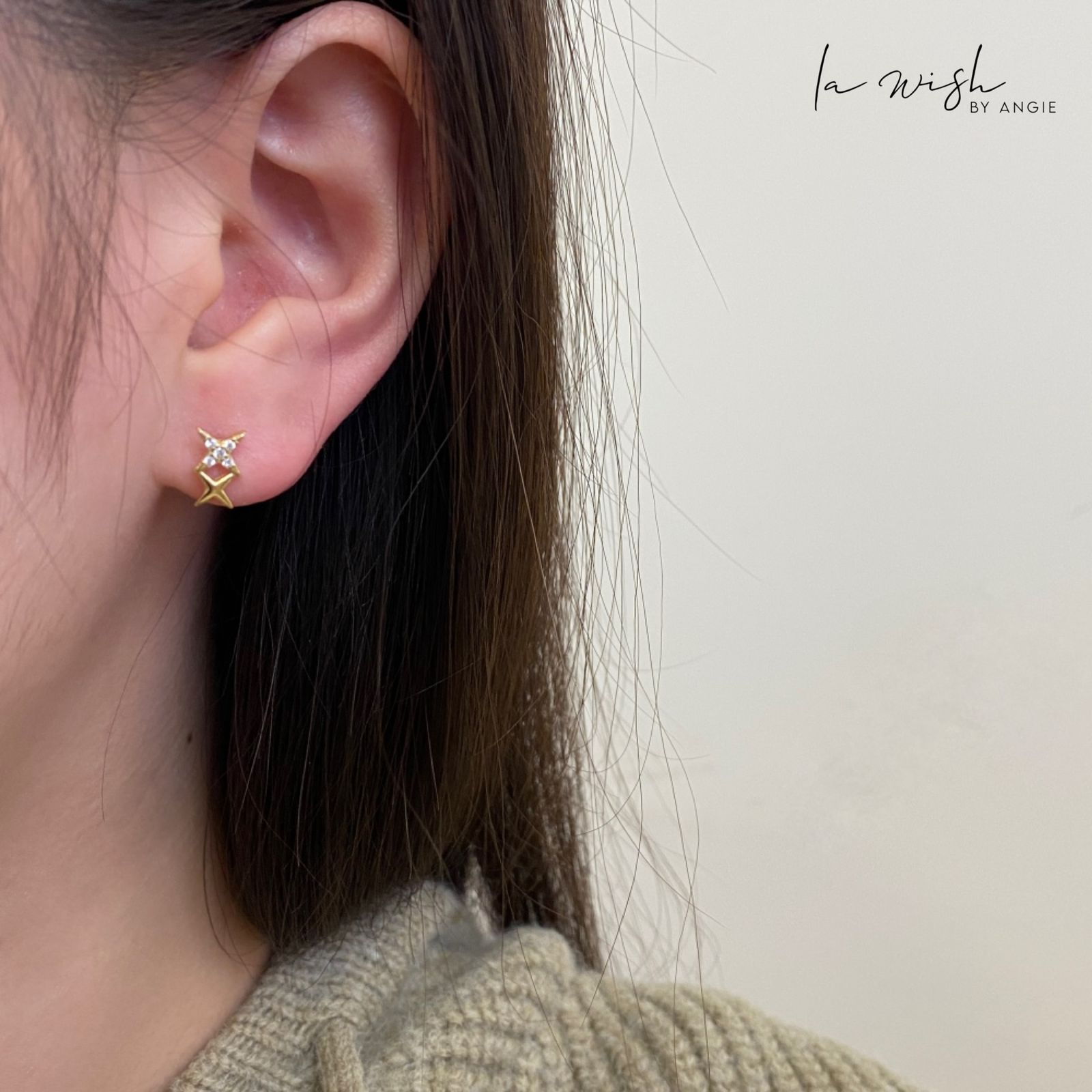 La Wish By Angie Duo Star Stud Earrings