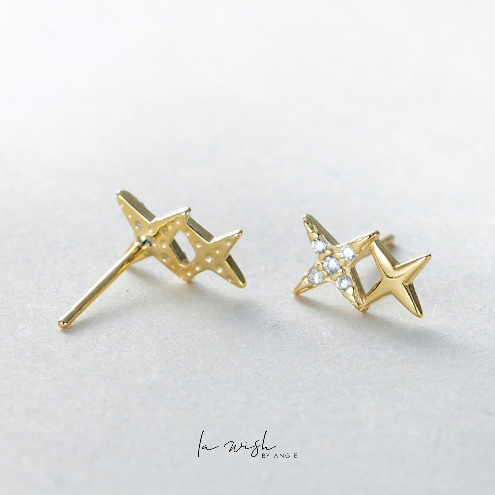 La Wish By Angie Duo Star Stud Earrings