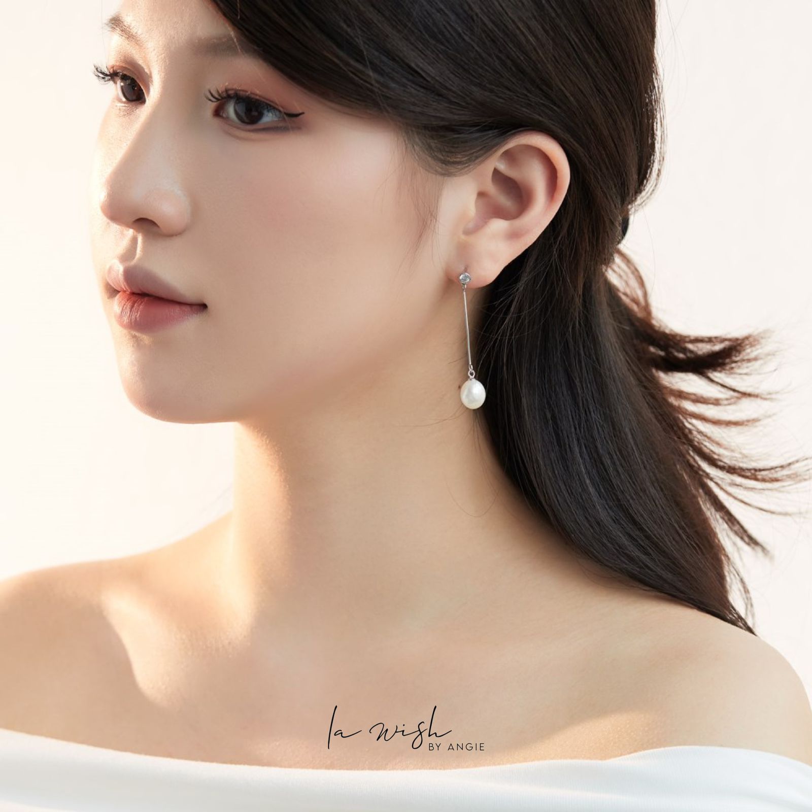 La Wish By Angie Silver Drop Ball Earrings 