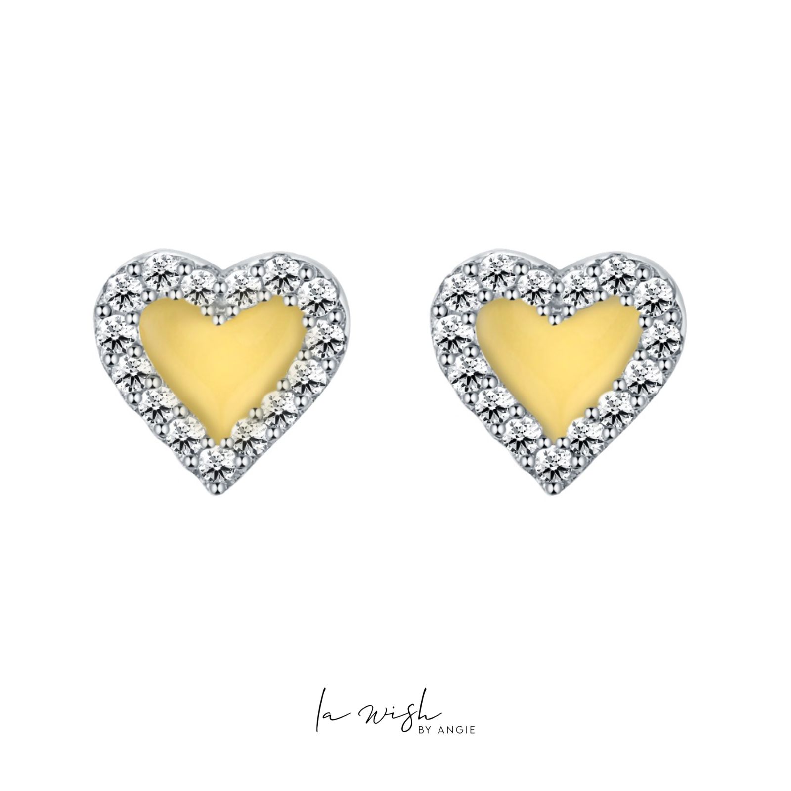 La Wish By Angie Enamel Love Sparkles Earrings