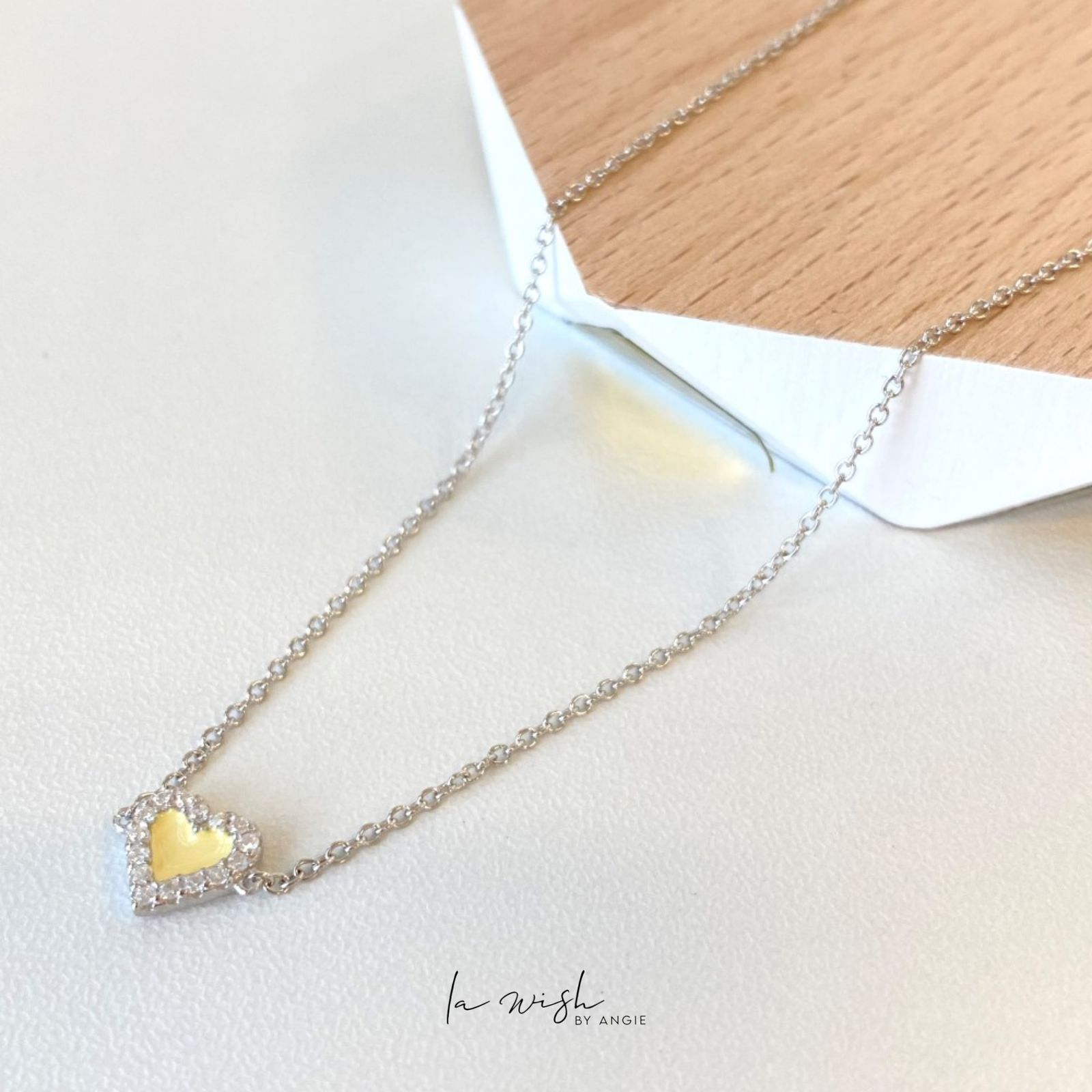 La Wish By Angie Enamel Love Sparkles Necklace