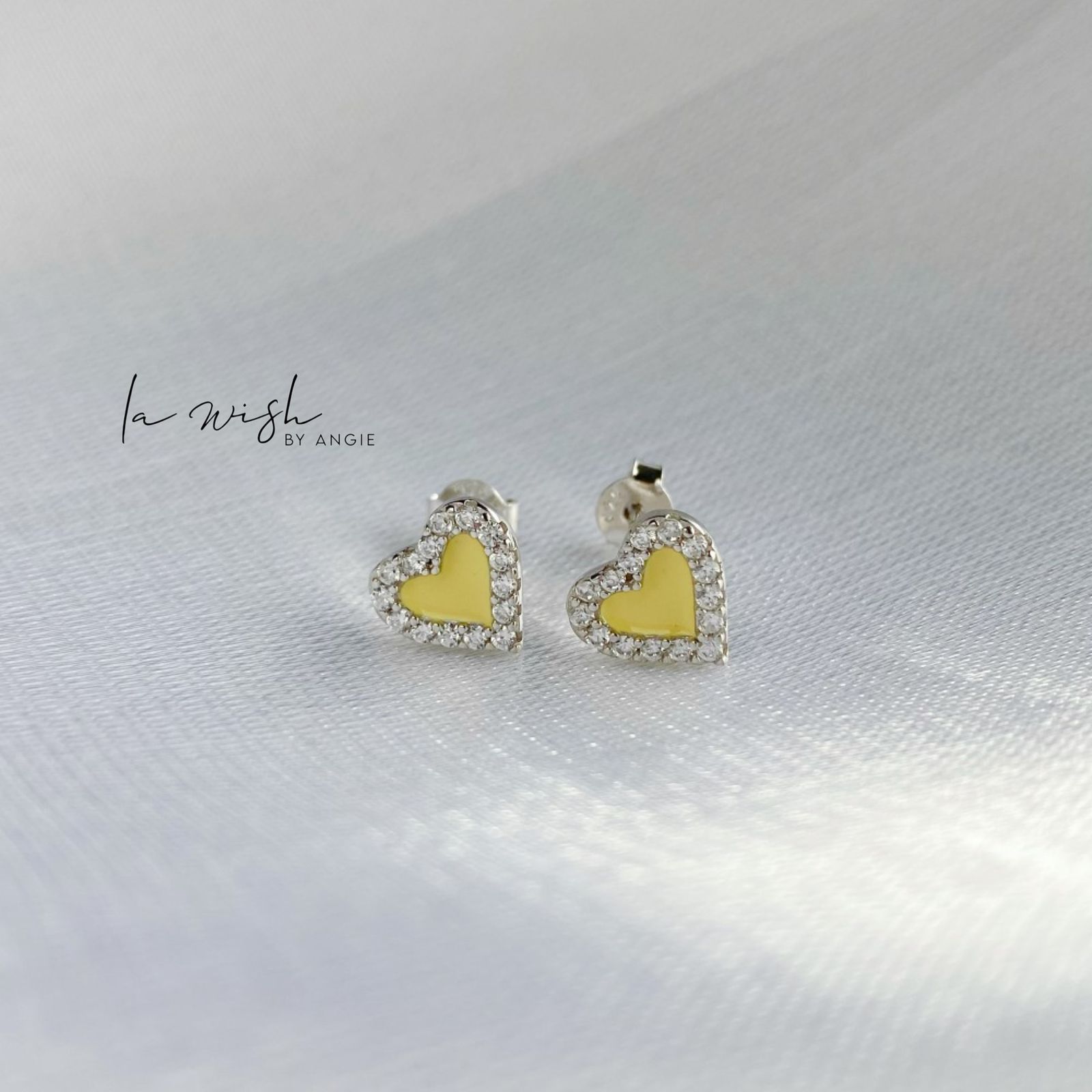 La Wish By Angie Enamel Love Sparkles Earrings