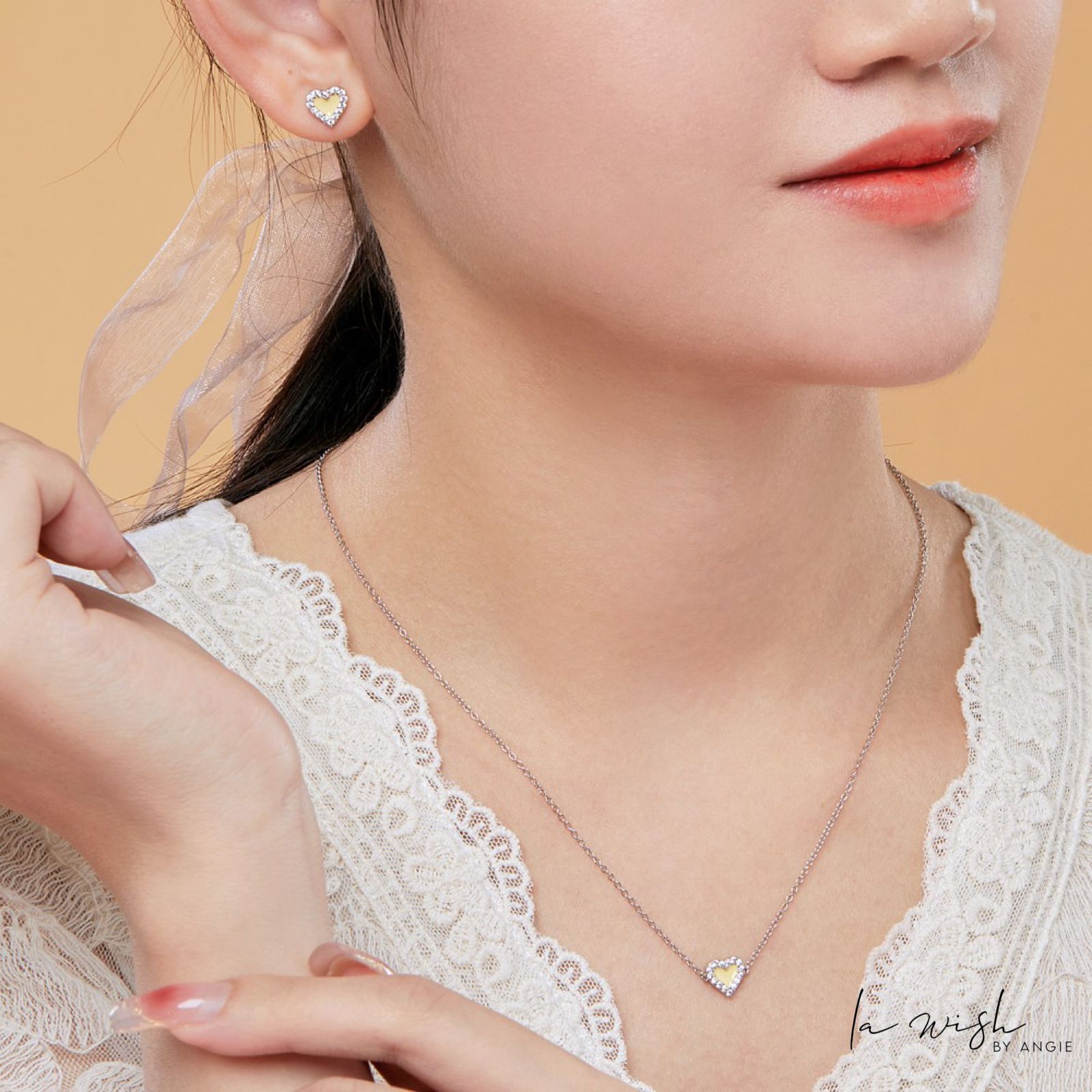 La Wish By Angie Enamel Love Sparkles Necklace