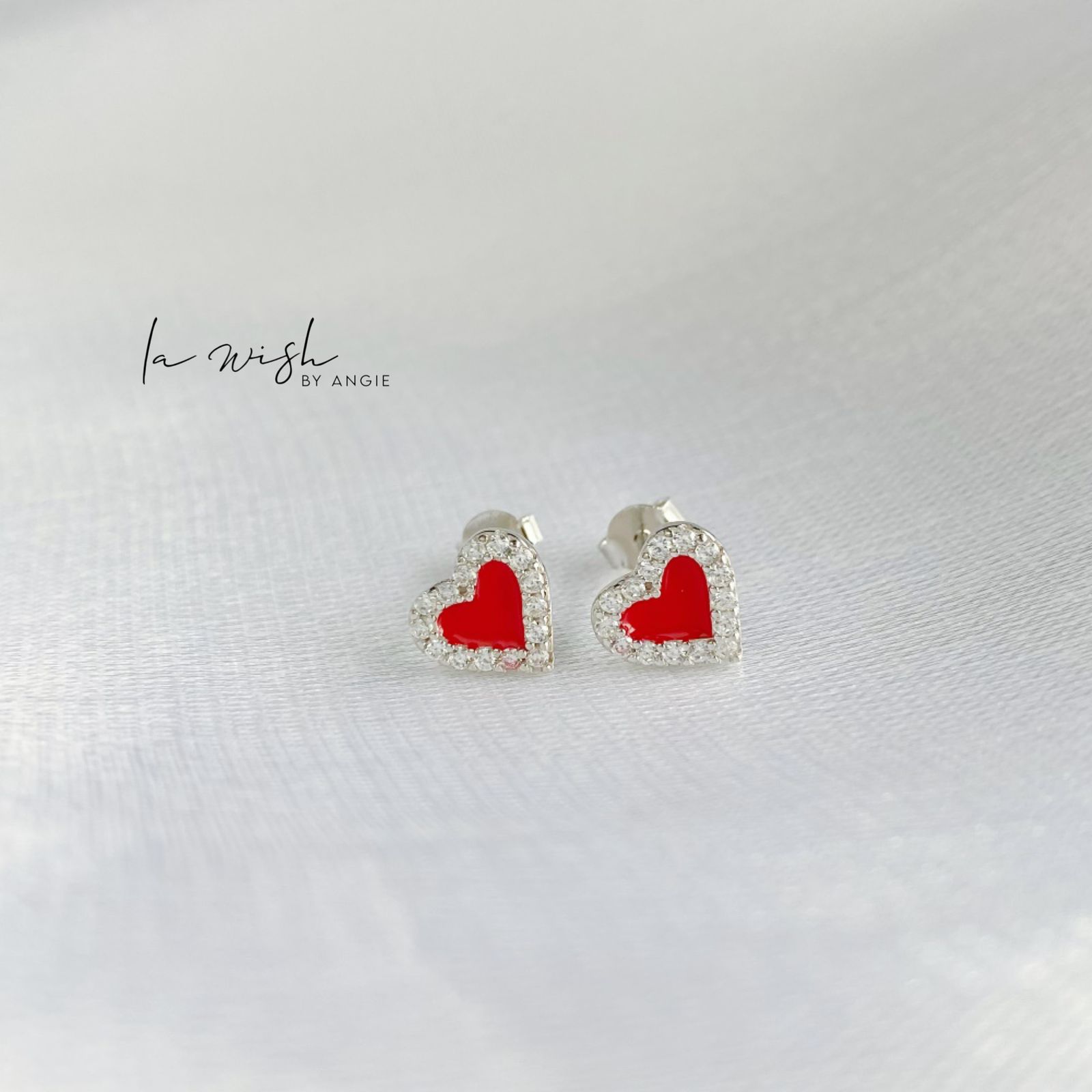 La Wish By Angie Enamel Love Sparkles Earrings