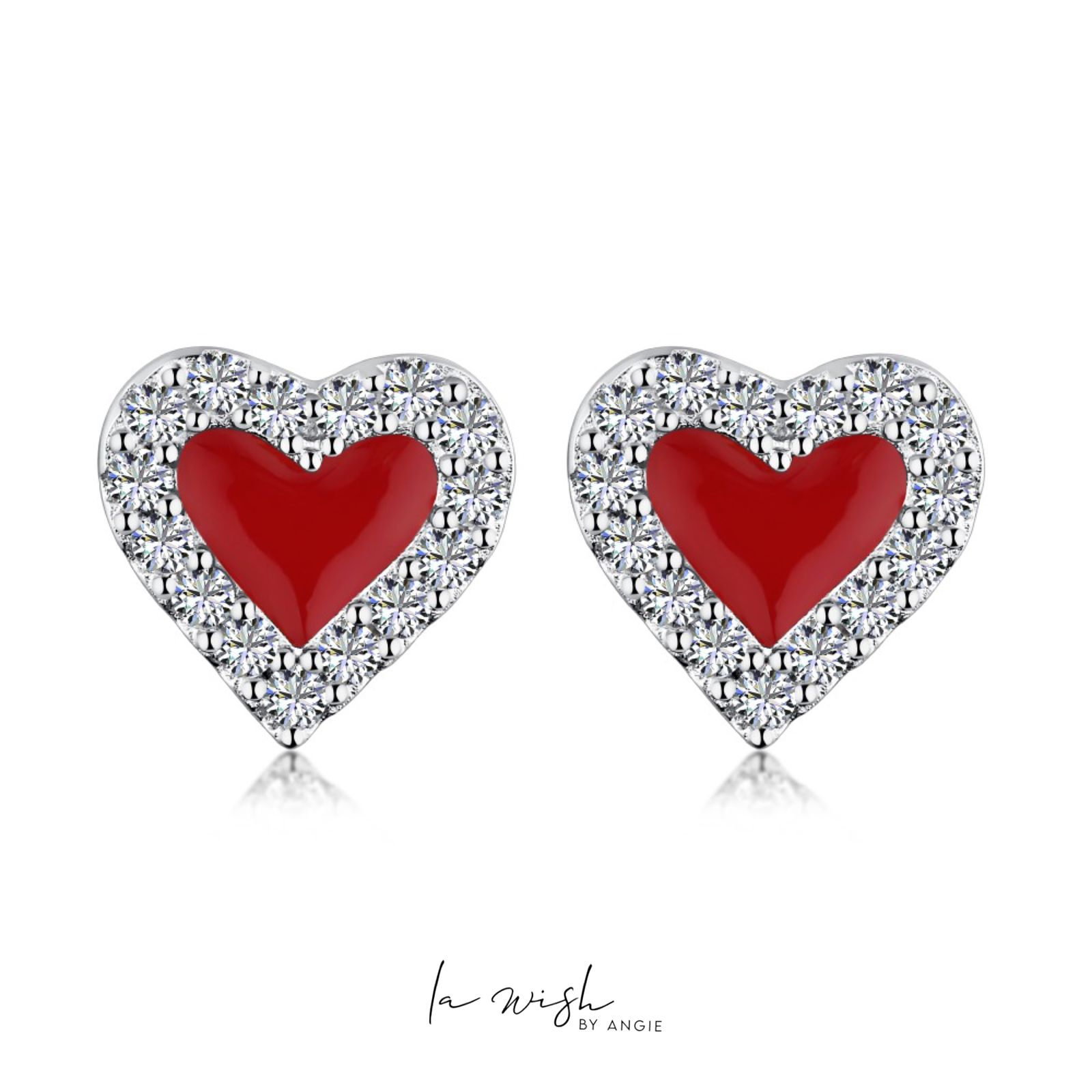 La Wish By Angie Enamel Love Sparkles Earrings