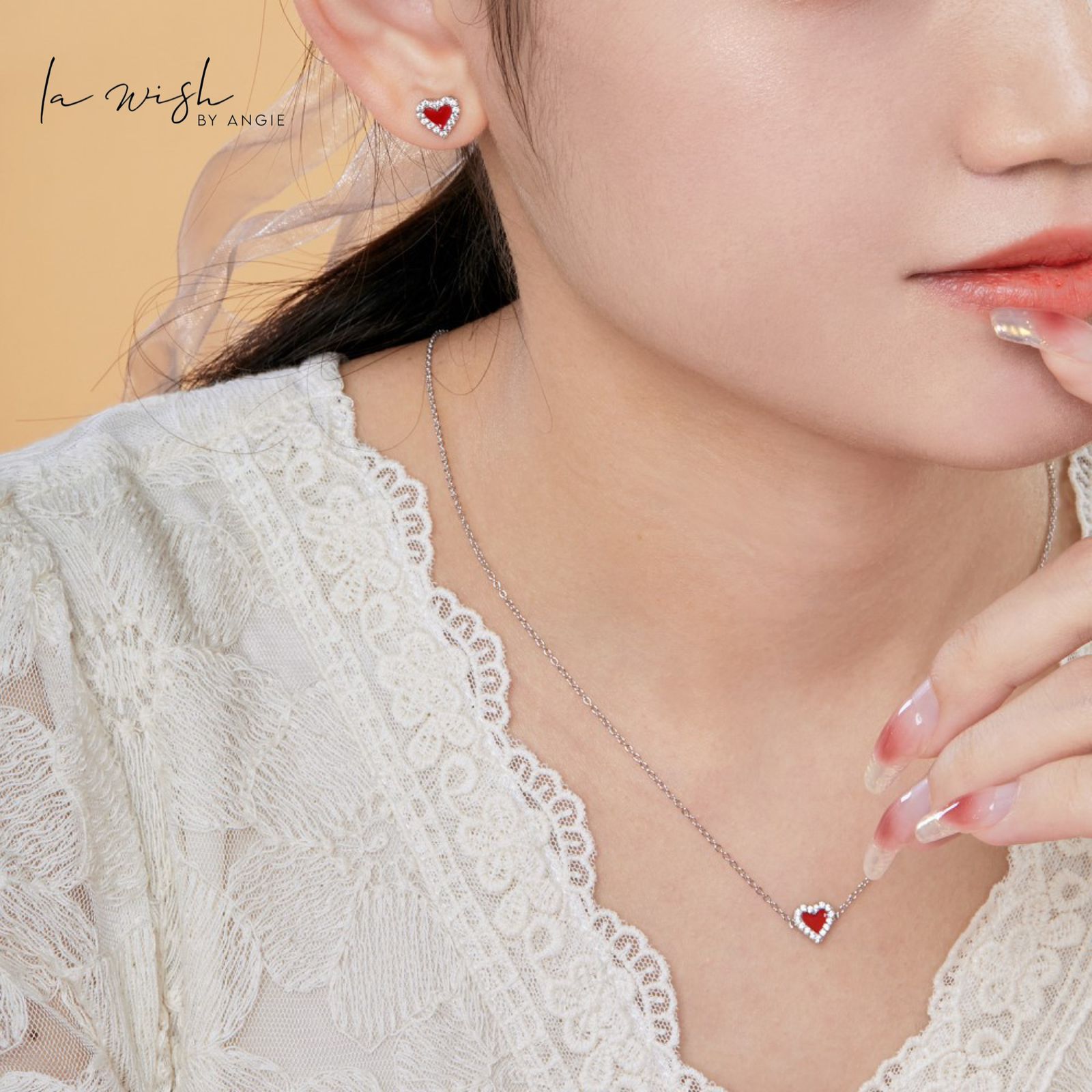 La Wish By Angie Enamel Love Sparkles Earrings