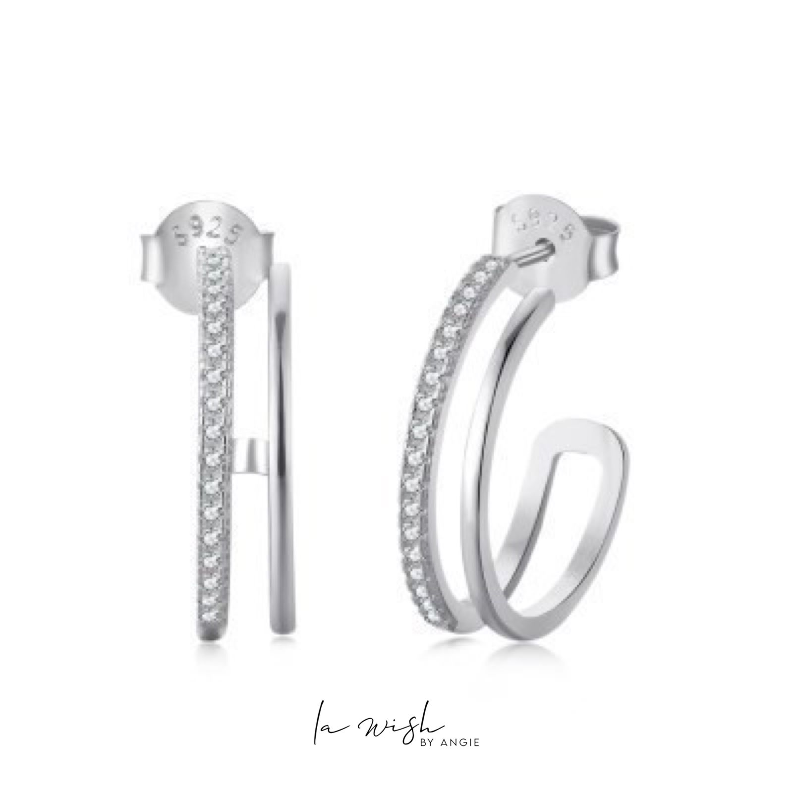 La Wish By Angie Open Huggie Hoop Earrings