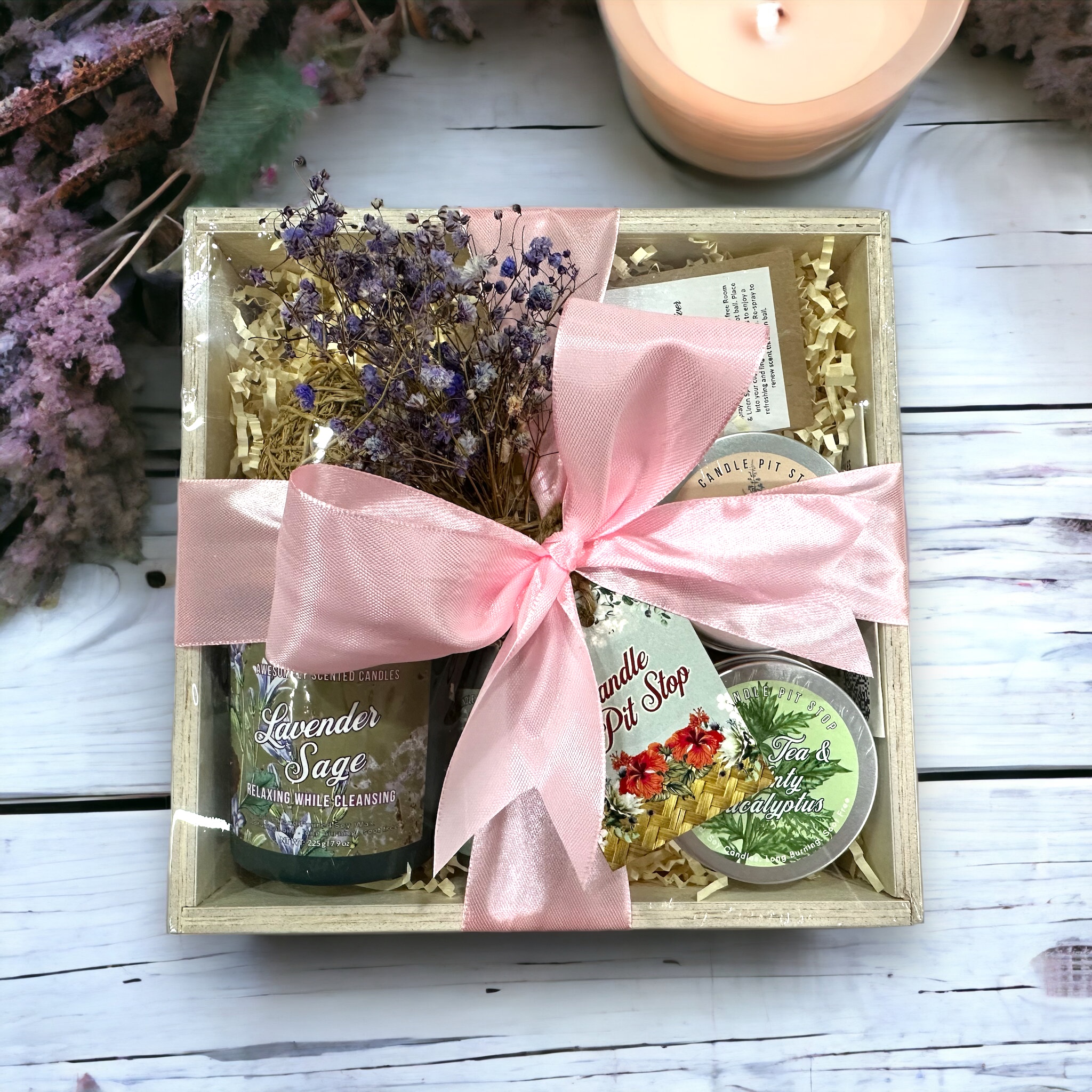 'Relaxing" Crate Box Candle Gift Set   