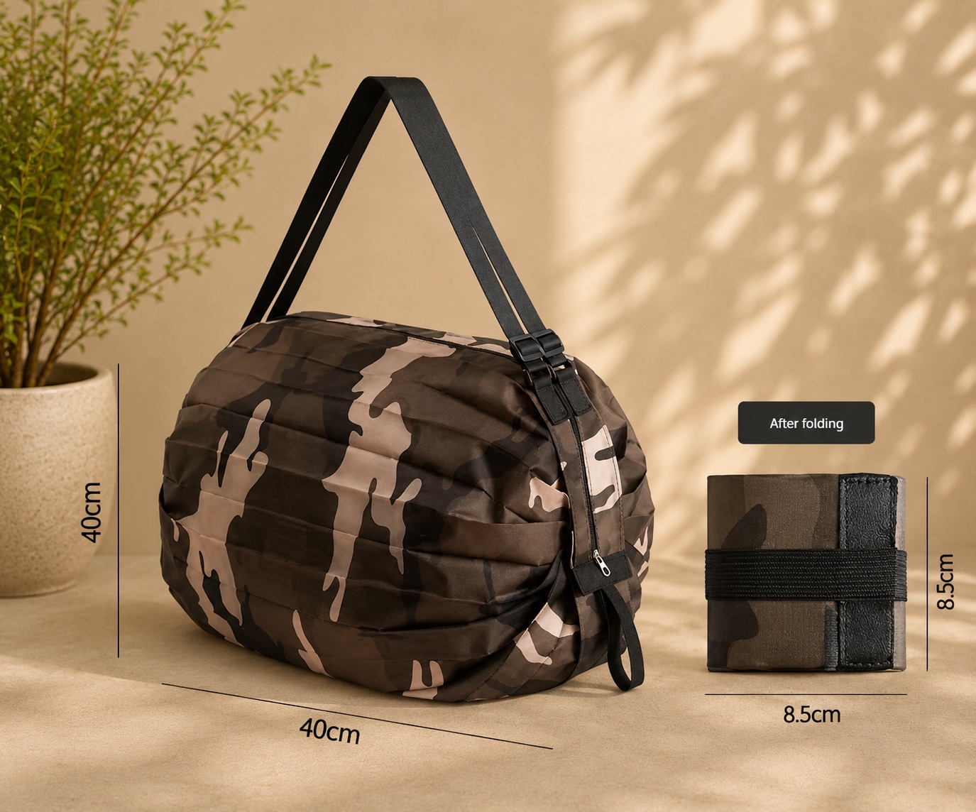 Travel Shopping Bag (With Zip)