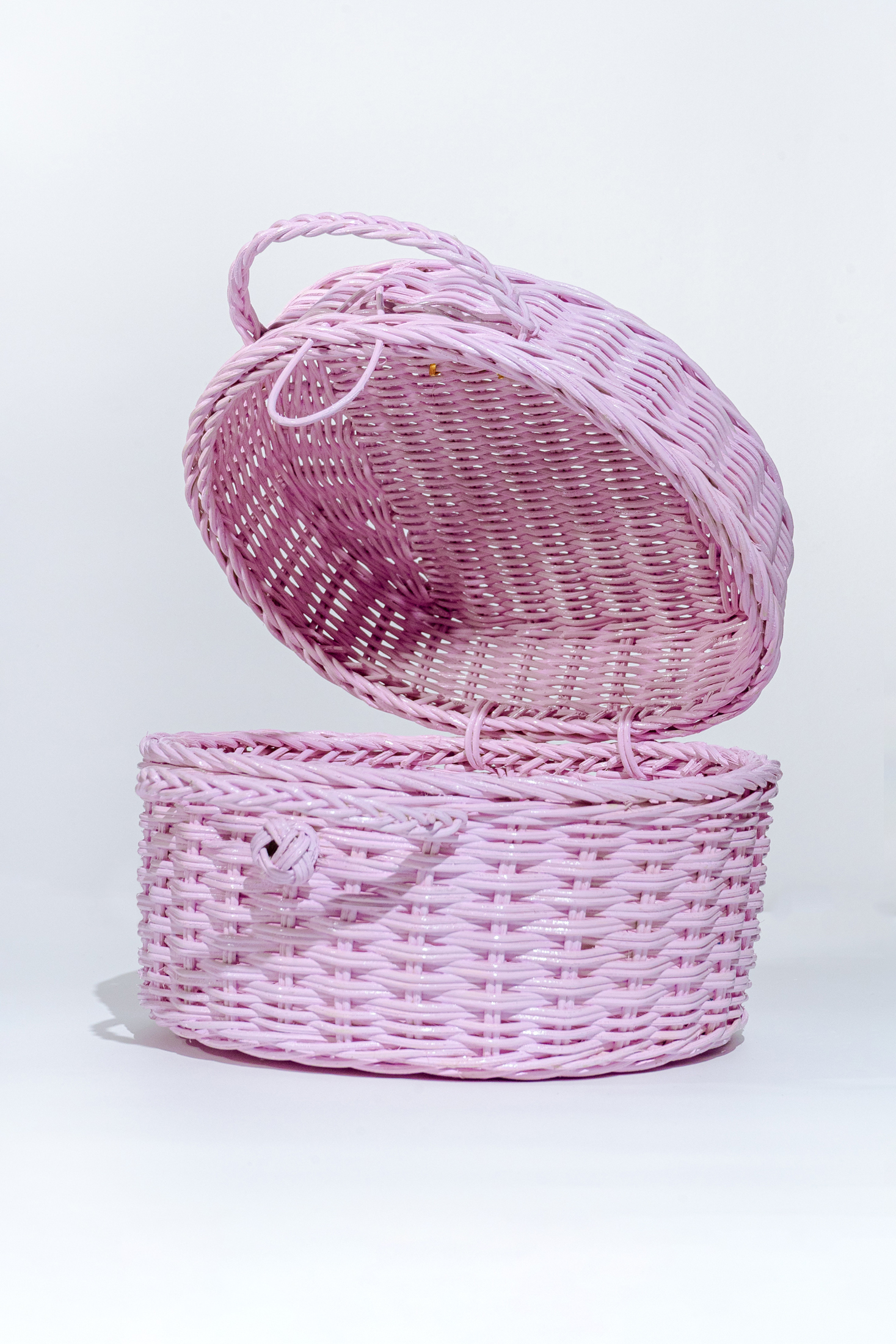 Lilac Dahlia Rattan Bag