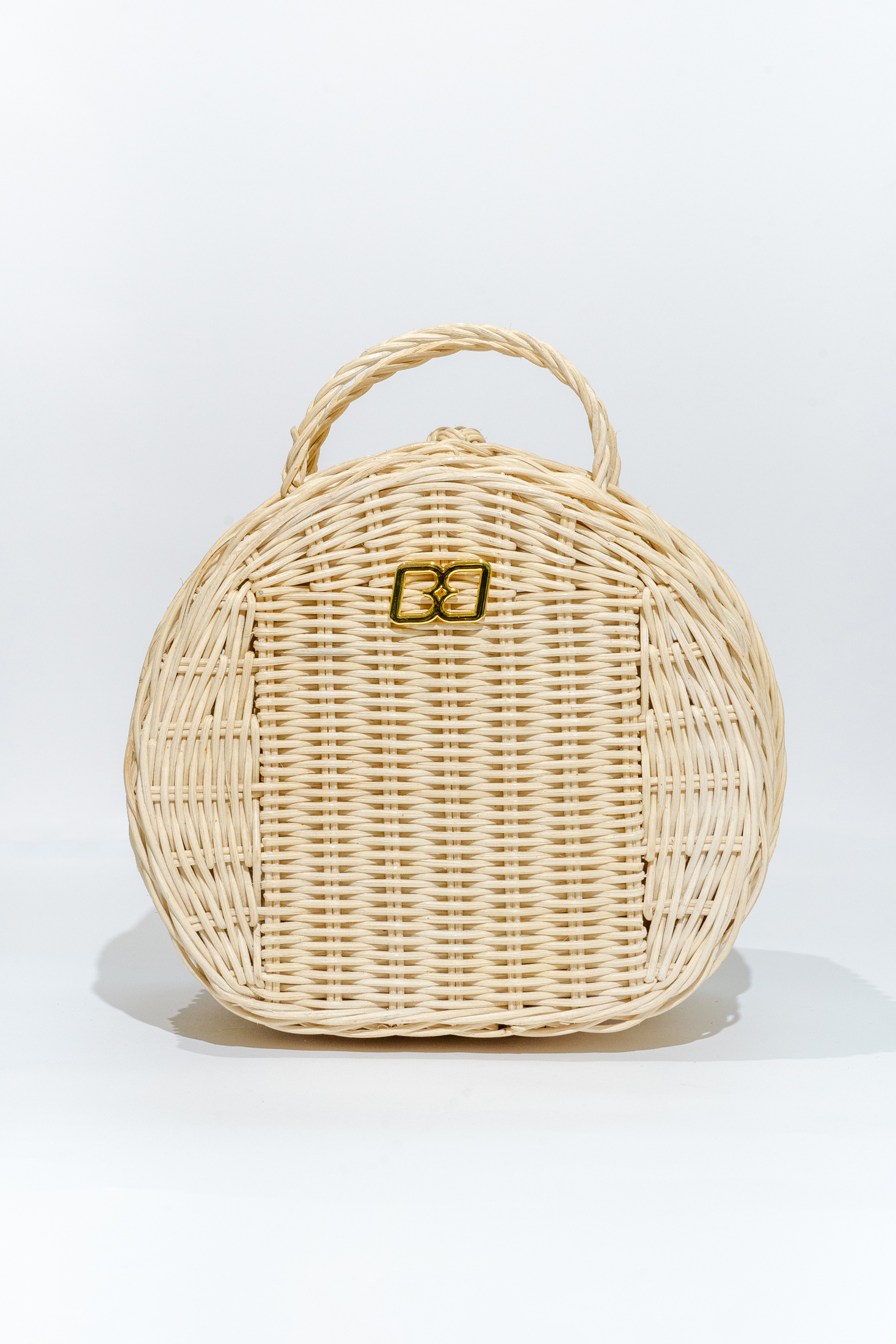 Ivory Dahlia Rattan Bag