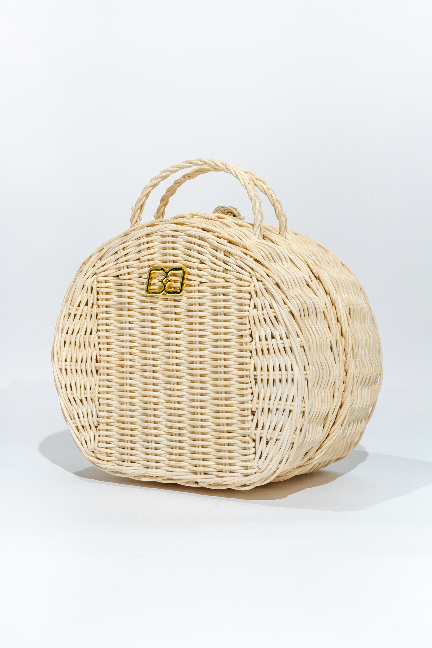 Ivory Dahlia Rattan Bag