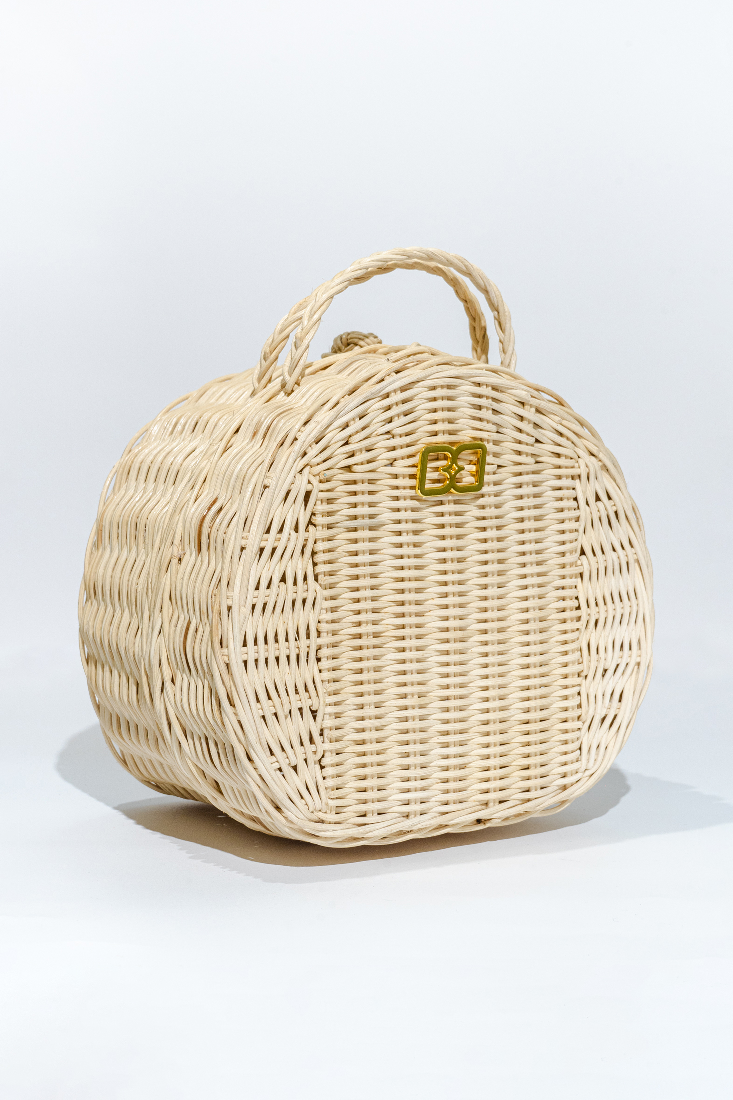 Ivory Dahlia Rattan Bag