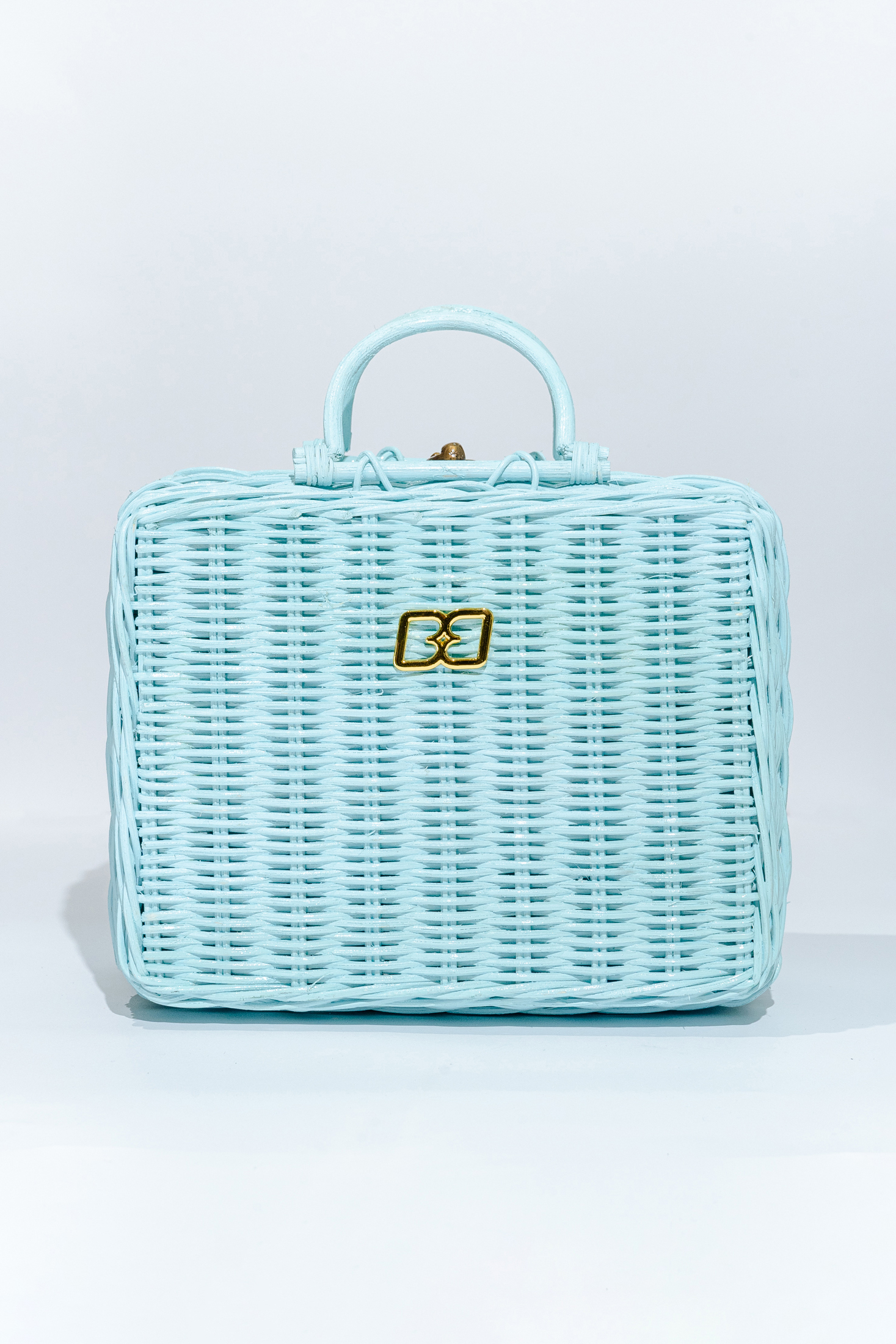 Cerulean Renkii Rattan Bag