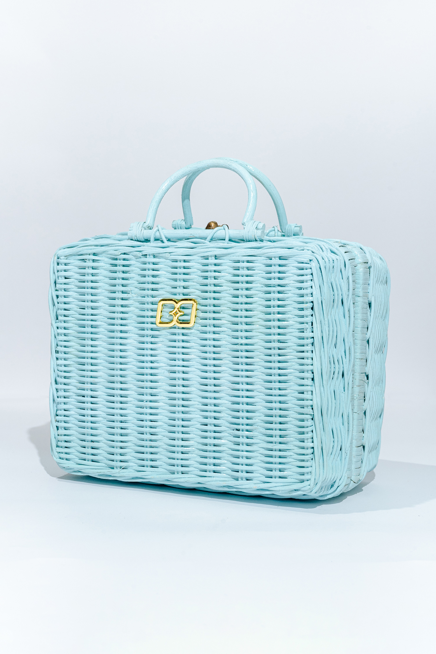 Cerulean Renkii Rattan Bag