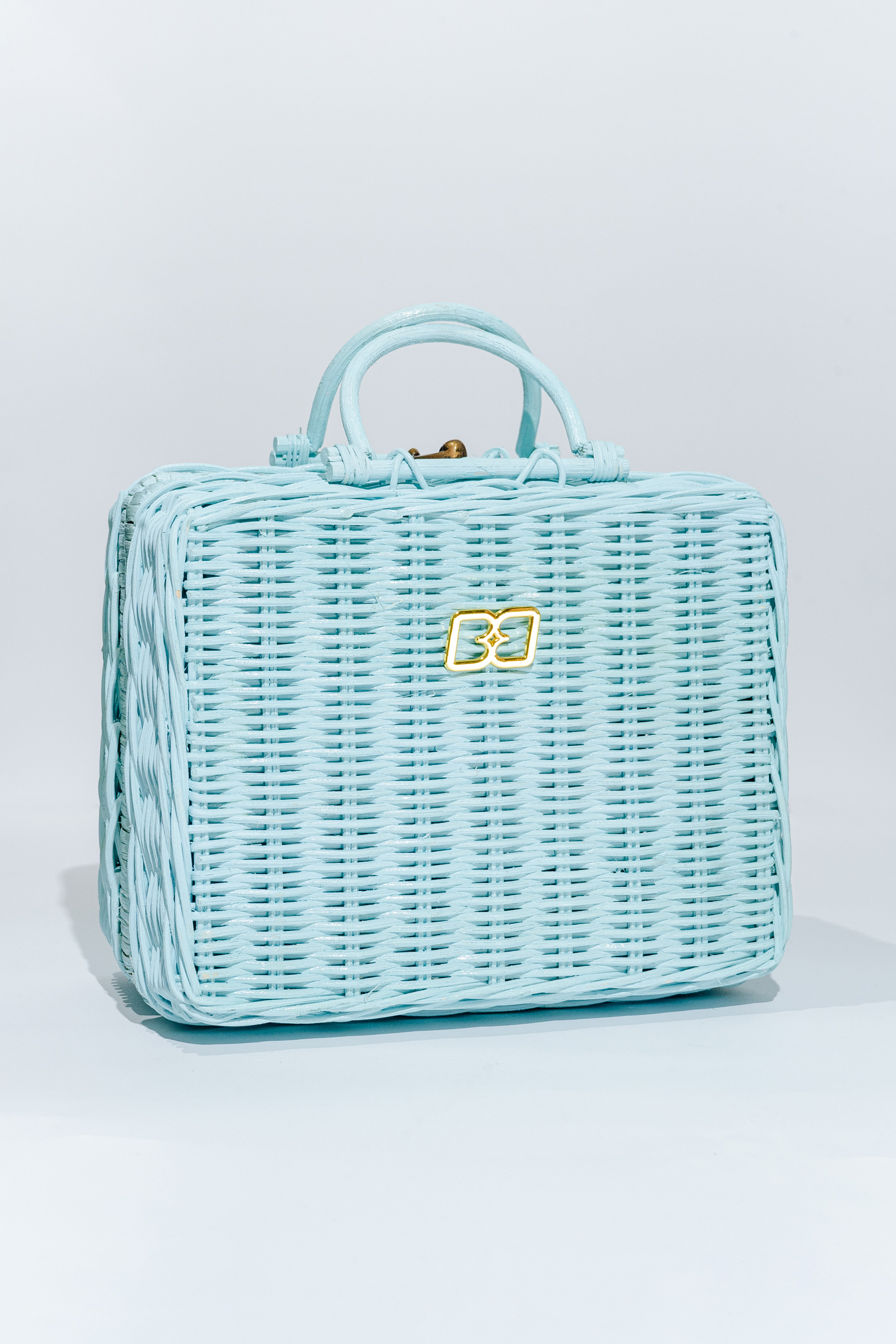 Cerulean Renkii Rattan Bag