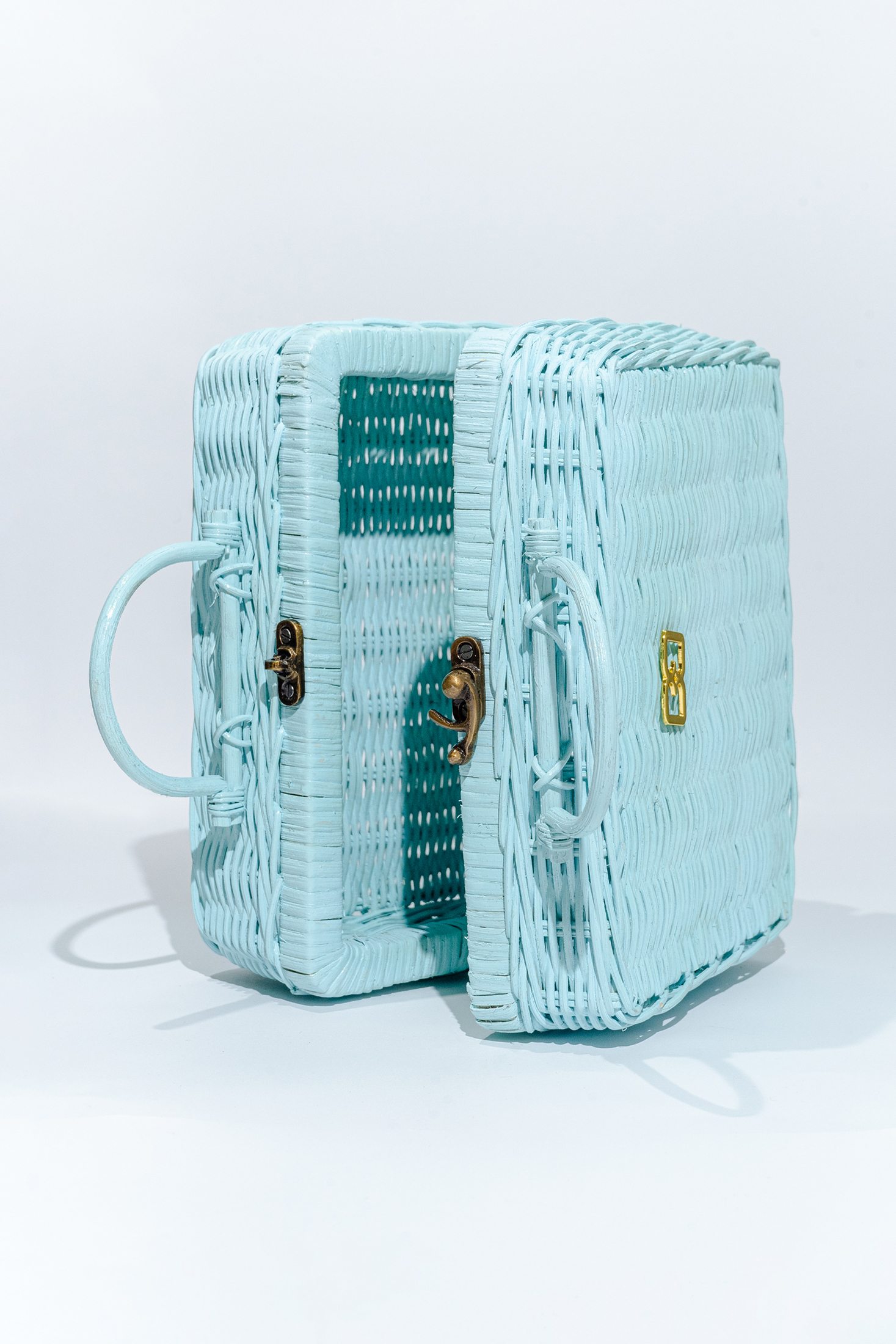 Cerulean Renkii Rattan Bag
