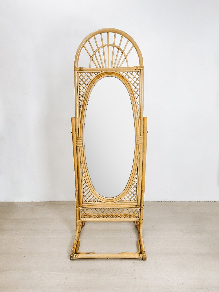 Erise Flip Rattan Stand Mirror