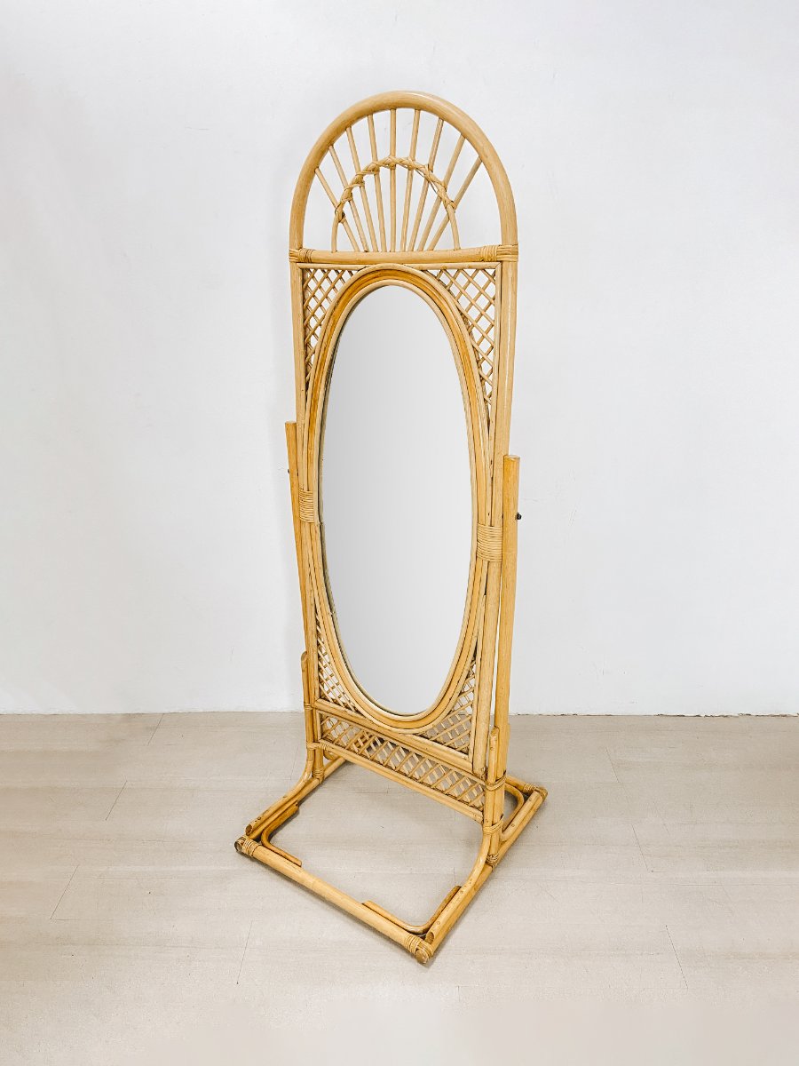 Erise Flip Rattan Stand Mirror