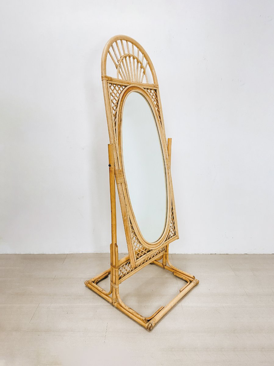 Erise Flip Rattan Stand Mirror