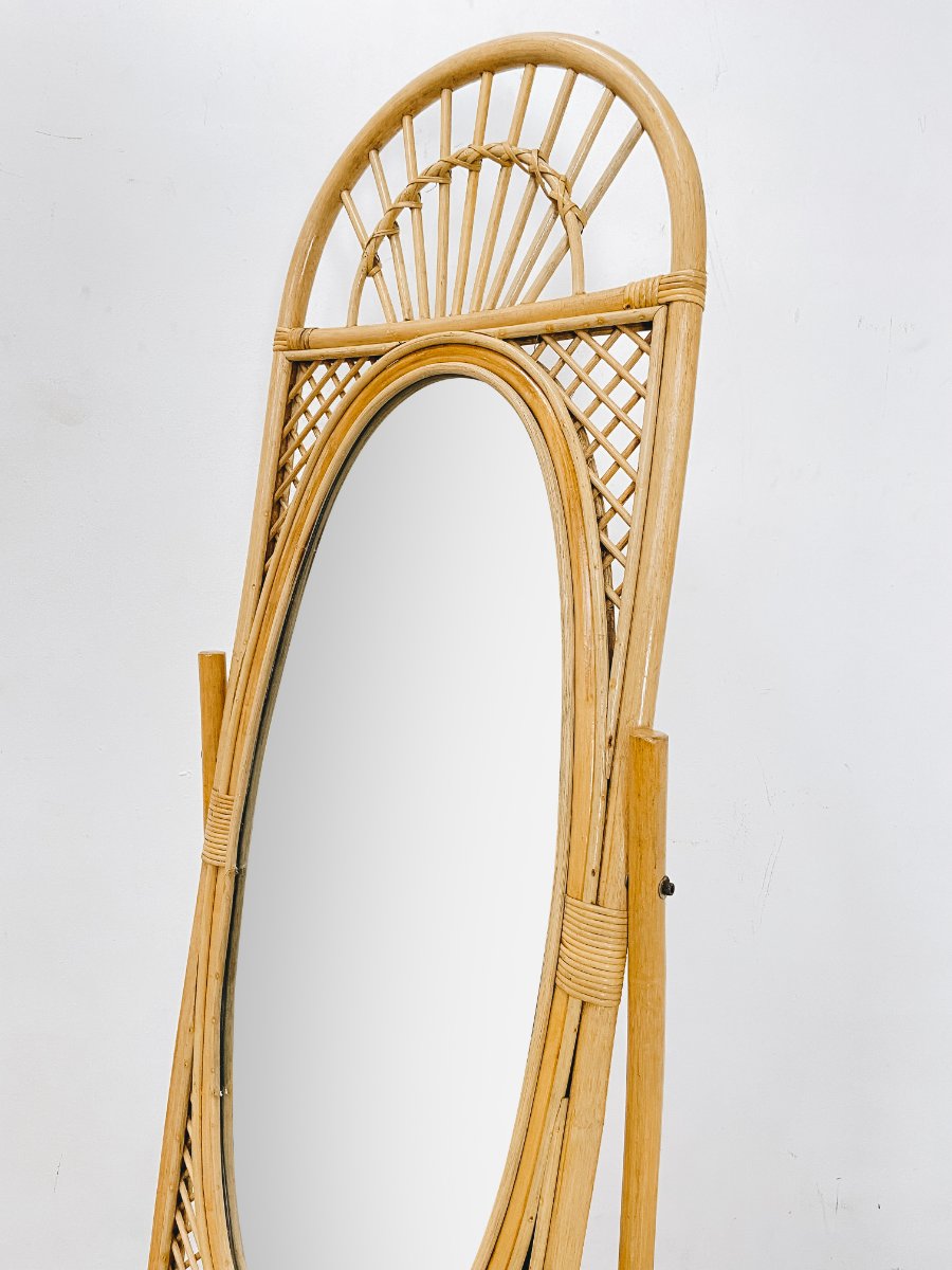Erise Flip Rattan Stand Mirror